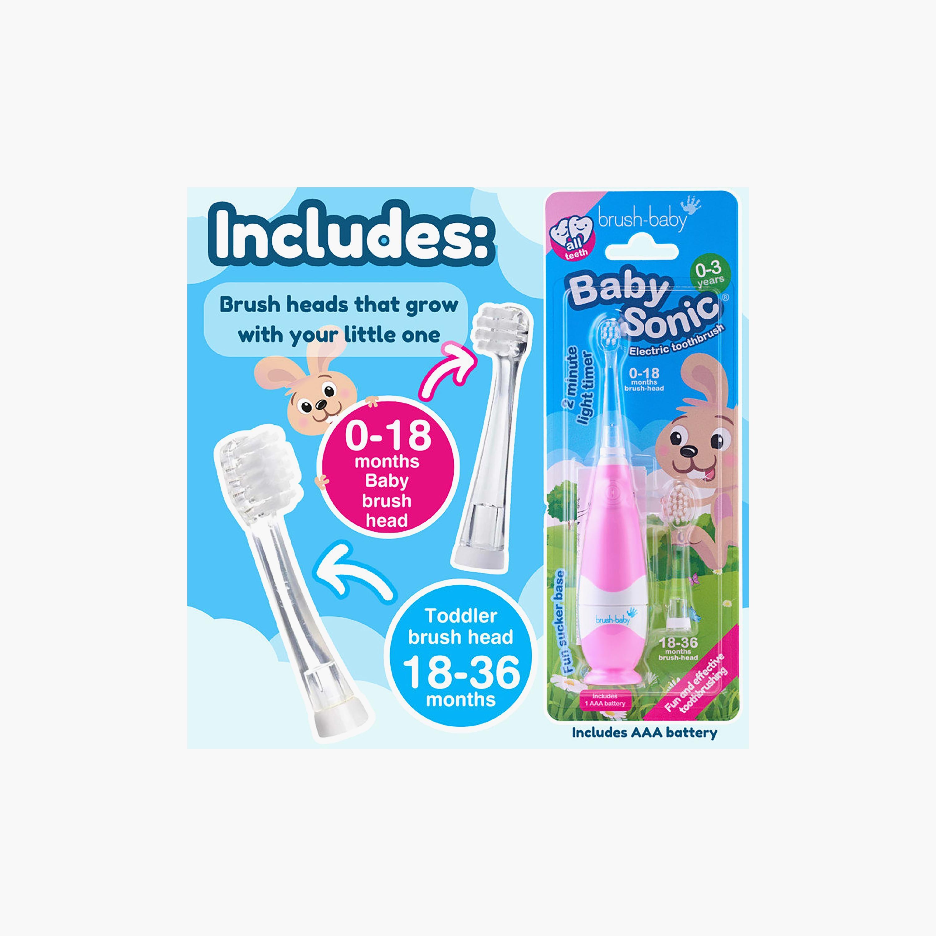 Brush Baby Electric Toothbrush with 2 Brush Heads - BabySonic - 0-3 Years-baby-bathandcare-oralcare-image-10