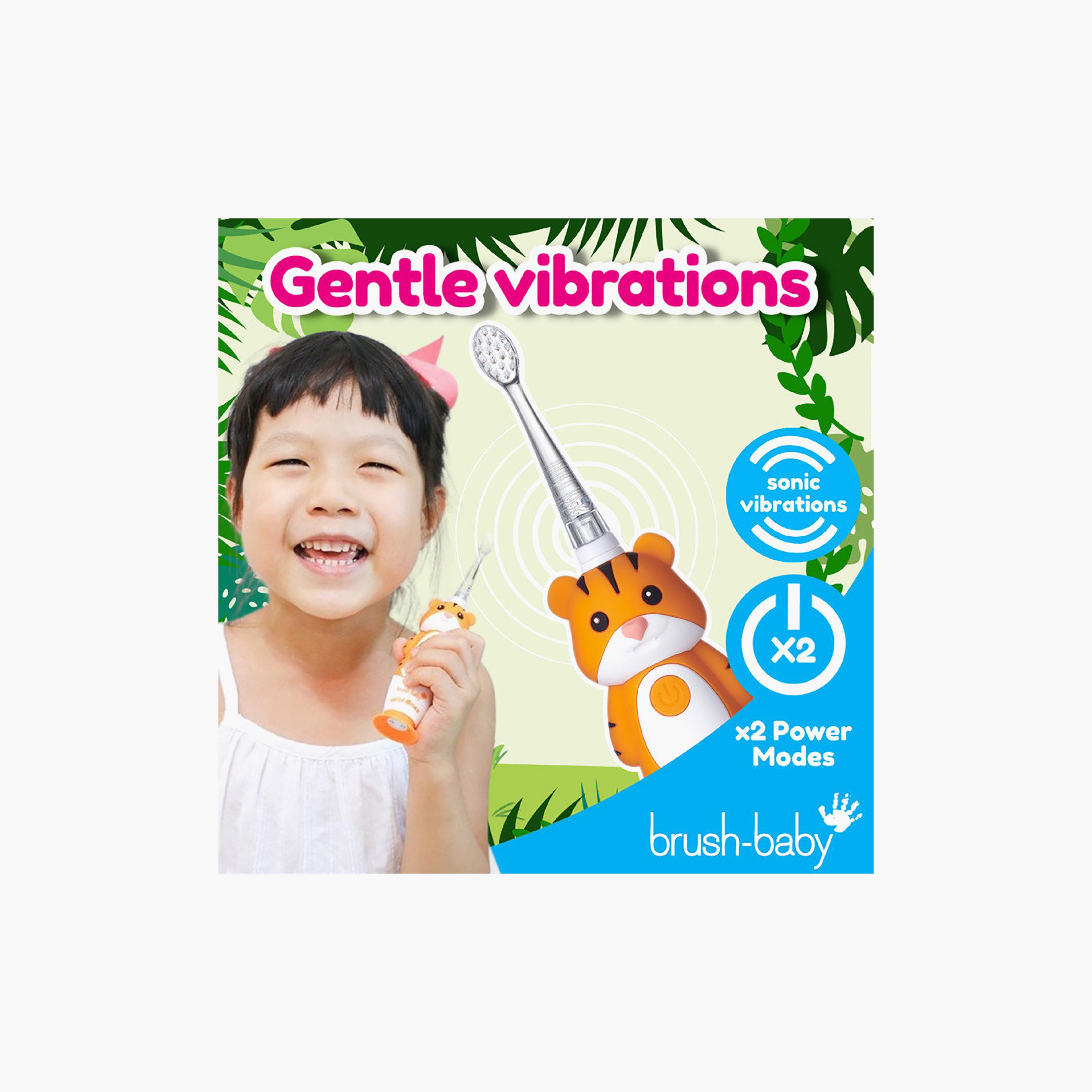Brush Baby WildOnes Rechargeable Sonic Toothbrush - Tiger-baby-bathandcare-oralcare-image-4