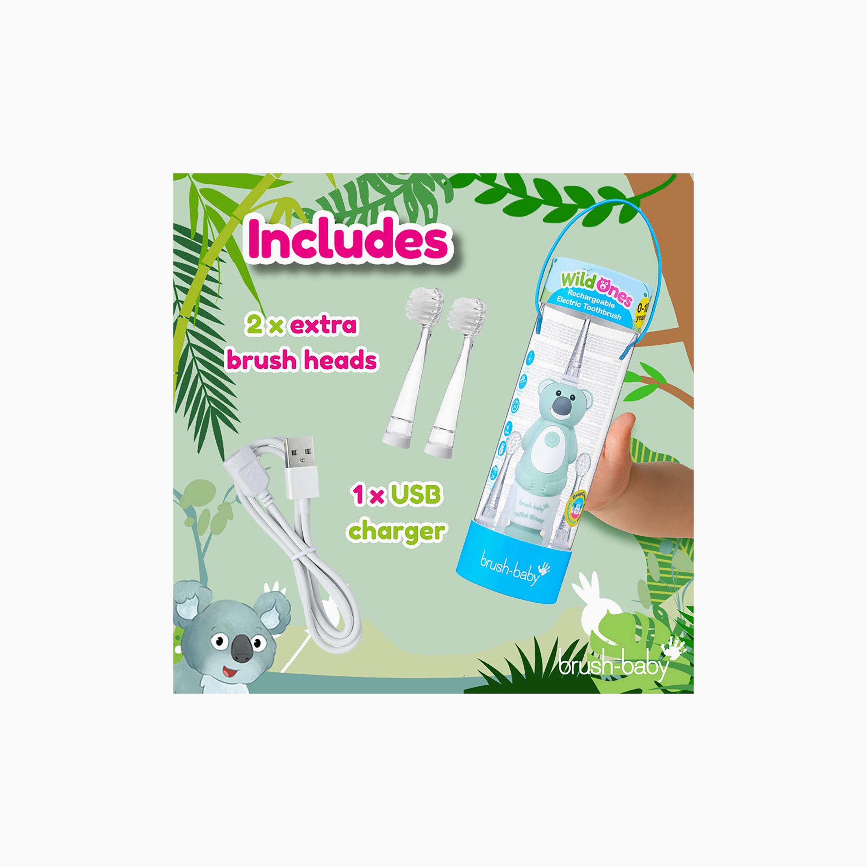 Brush Baby WildOnes Rechargeable Sonic Toothbrush - Tiger-baby-bathandcare-oralcare-image-3