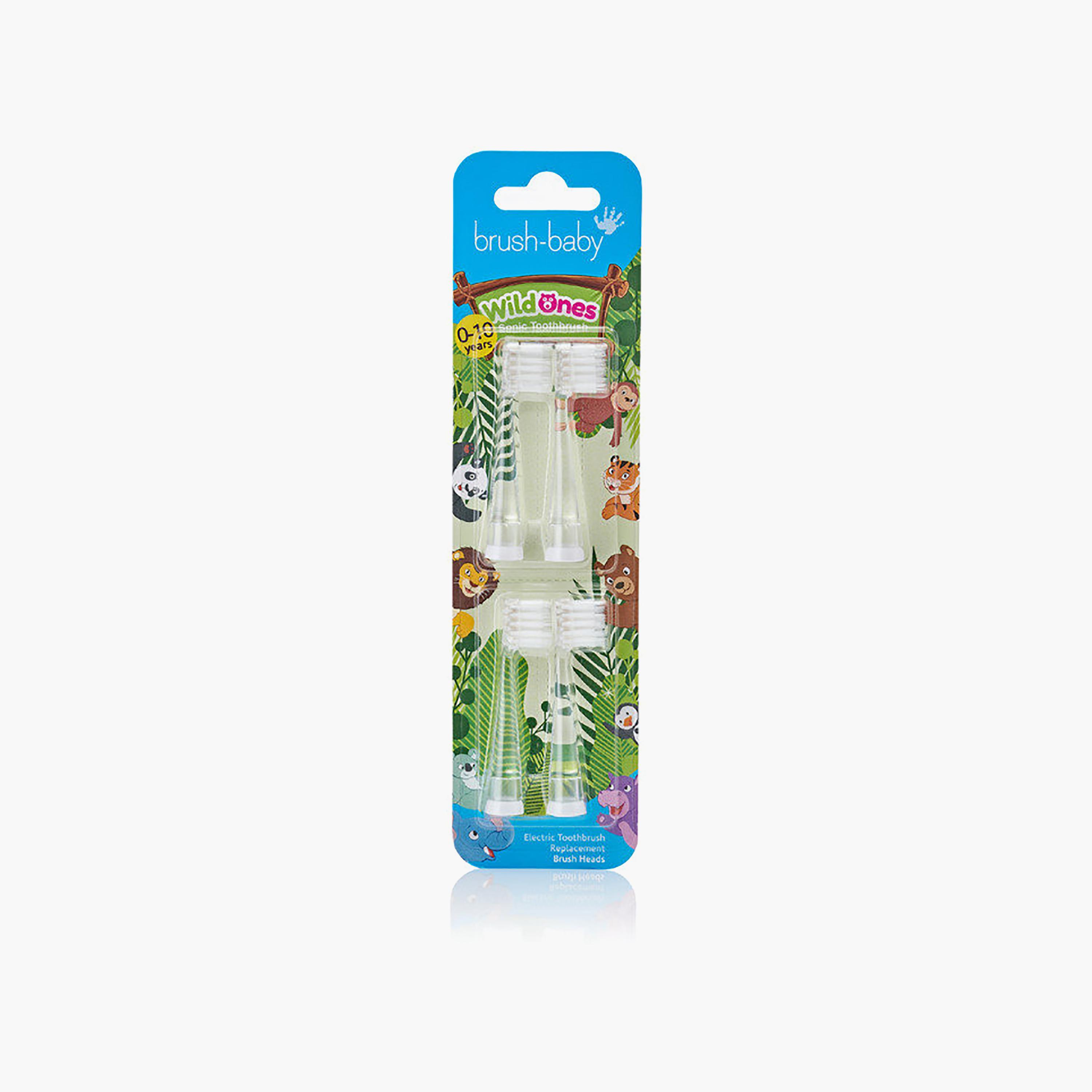 Brush Baby 4-Piece WildOnes Sonic Toothbrush Replacement Brush Heads-baby-bathandcare-oralcare-image-2