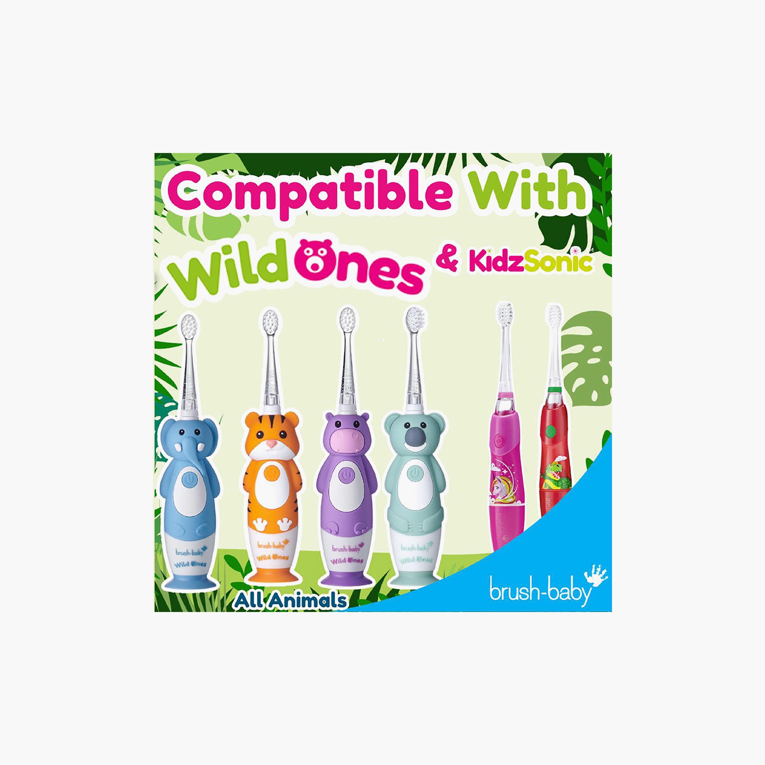 Brush Baby 4-Piece WildOnes Sonic Toothbrush Replacement Brush Heads-baby-bathandcare-oralcare-image-6