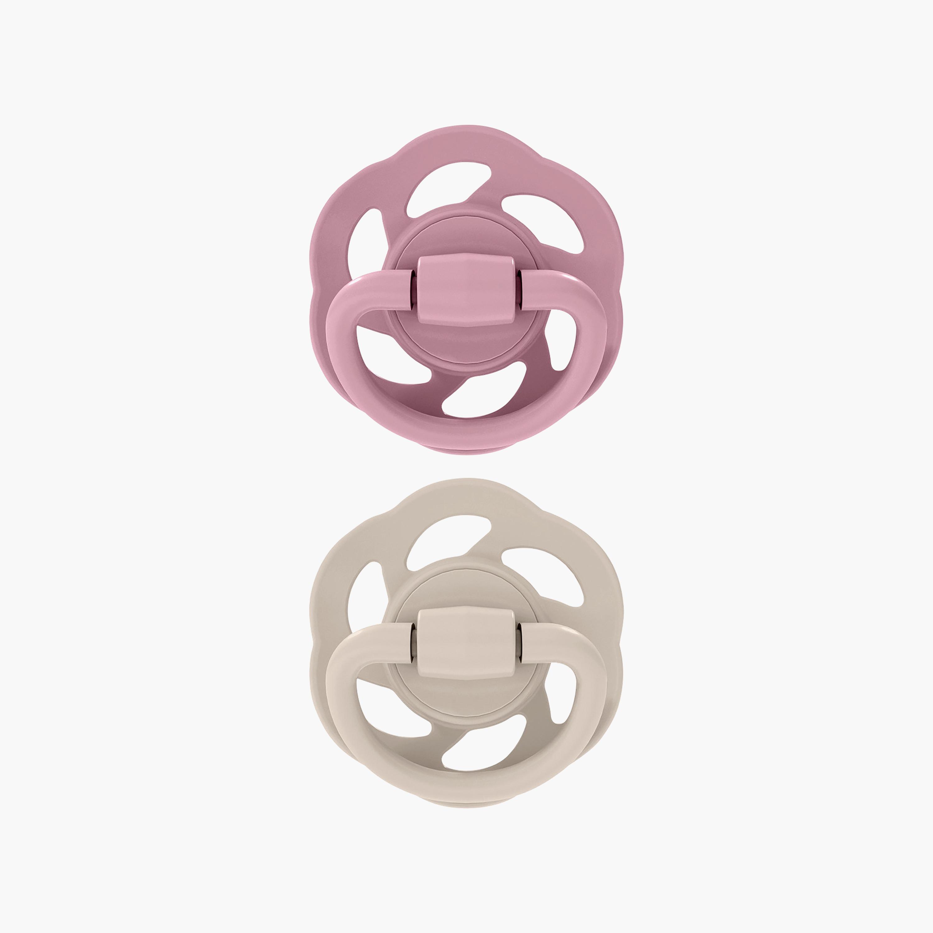 Nip 2-Piece Cherry Pacifier Round Soother - 0-6 Months - Purple & Grey-baby-feeding-pacifiers-image-2