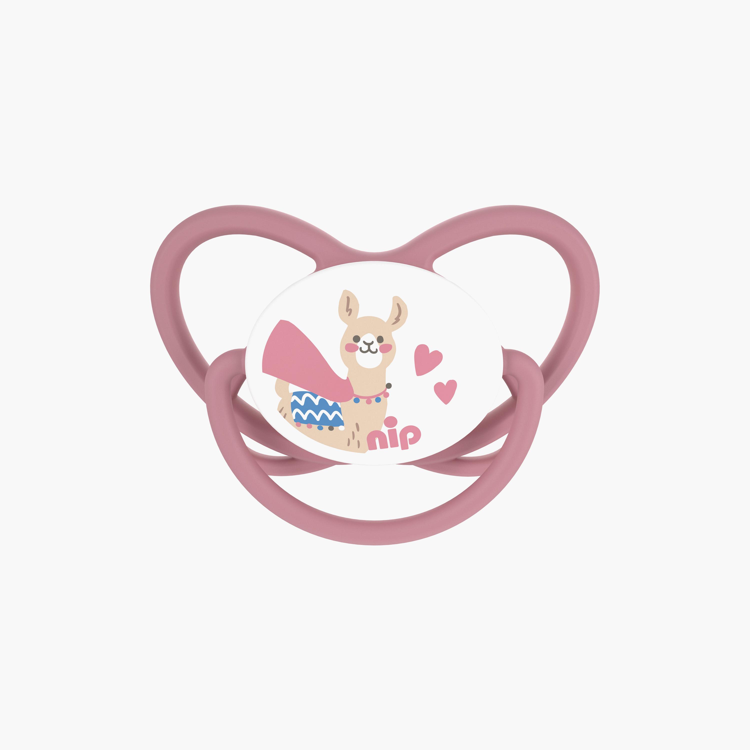 لهاية فراشة لتقويم الأسنان مع حلقة قطعتين - 0-6 أشهر - بني ووردي من نيب-baby-feeding-pacifiers-image-6