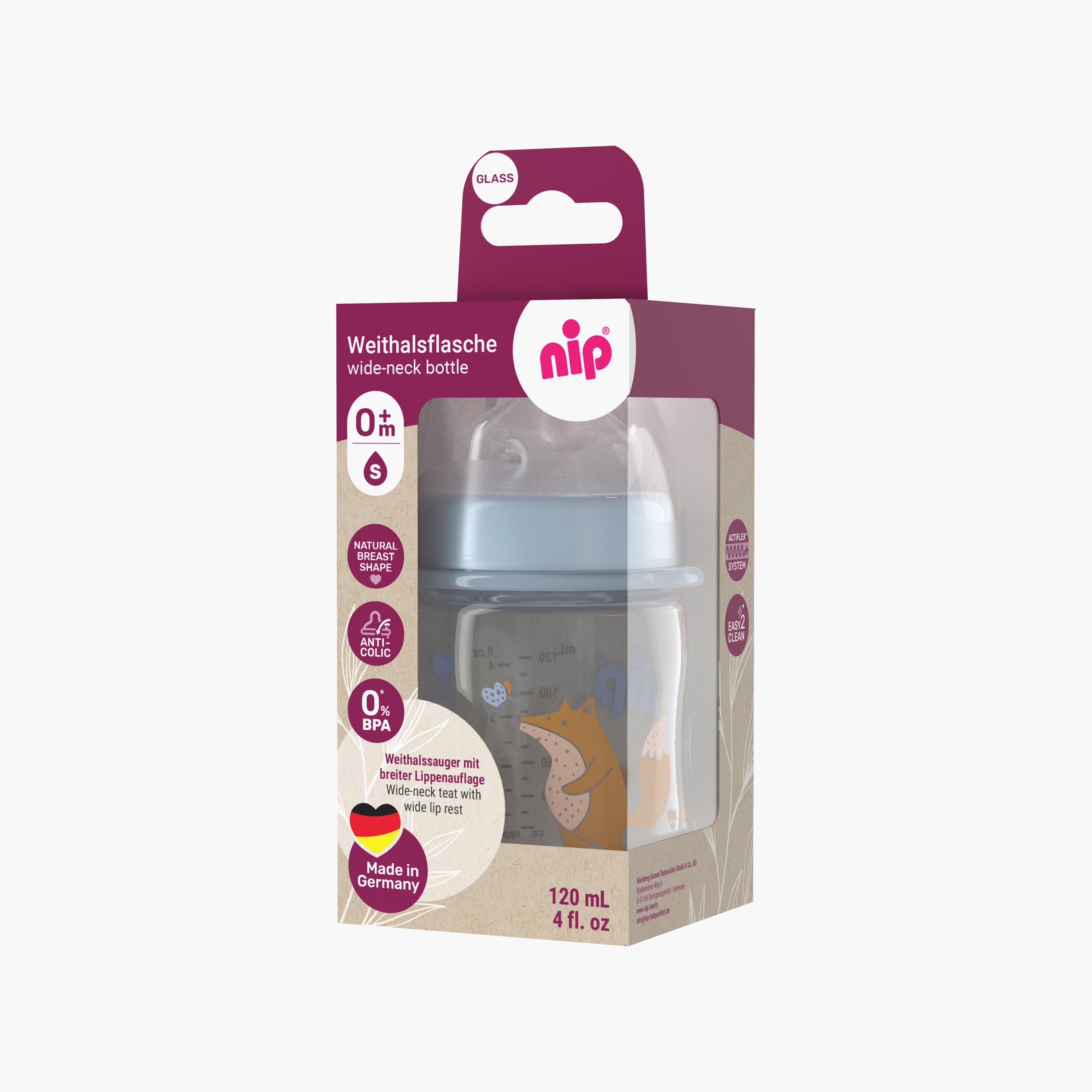 زجاجة زجاجية برقبة واسعة تدفق بطيء - 120 مل - ثعلب من نيب-baby-feeding-feedingbottles-bottlesandteats-image-7