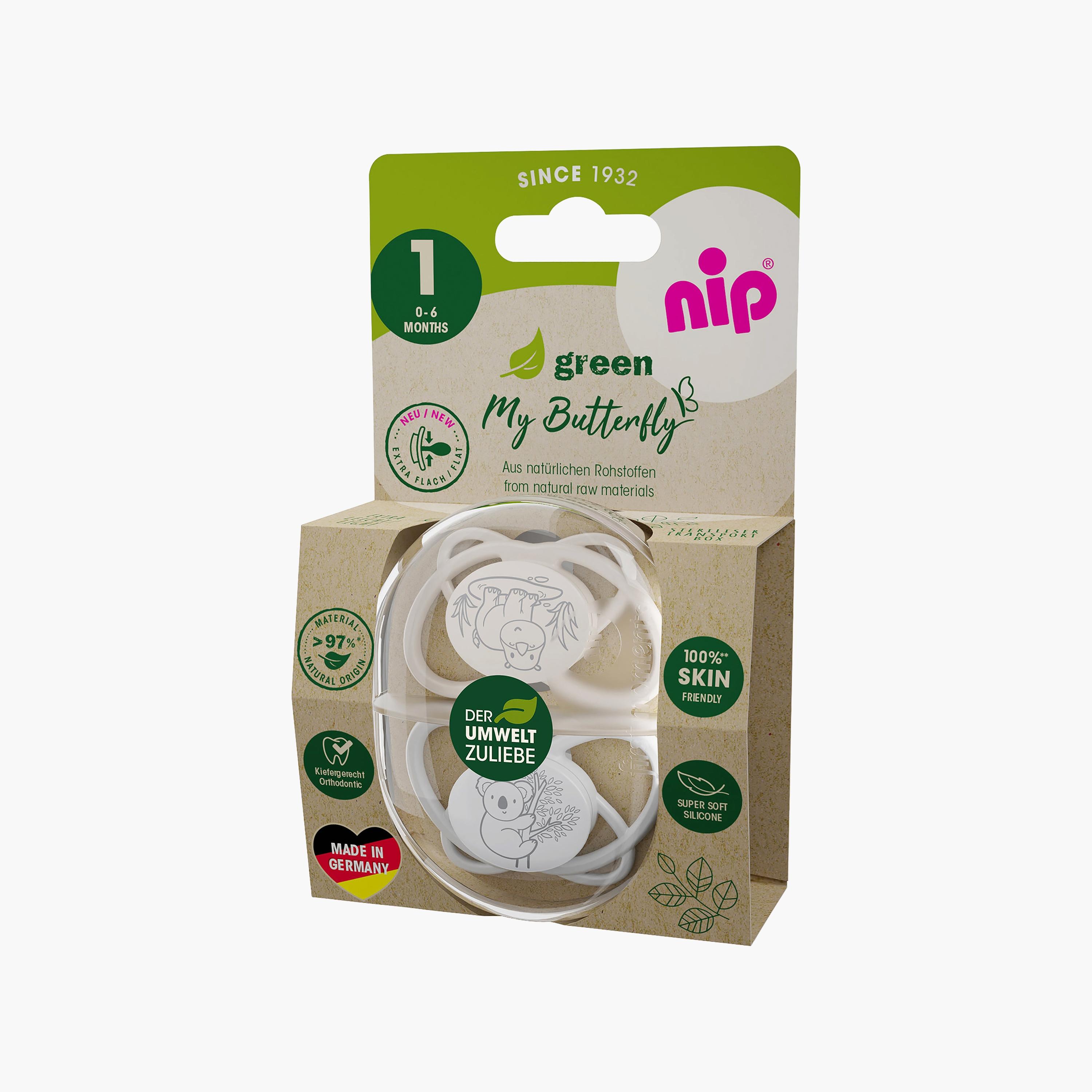 لهاية فراشة صديقة للبيئة لتقويم الأسنان مع علبة تعقيم قطعتين - 0-6 أشهر من نيب-baby-feeding-pacifiers-image-3