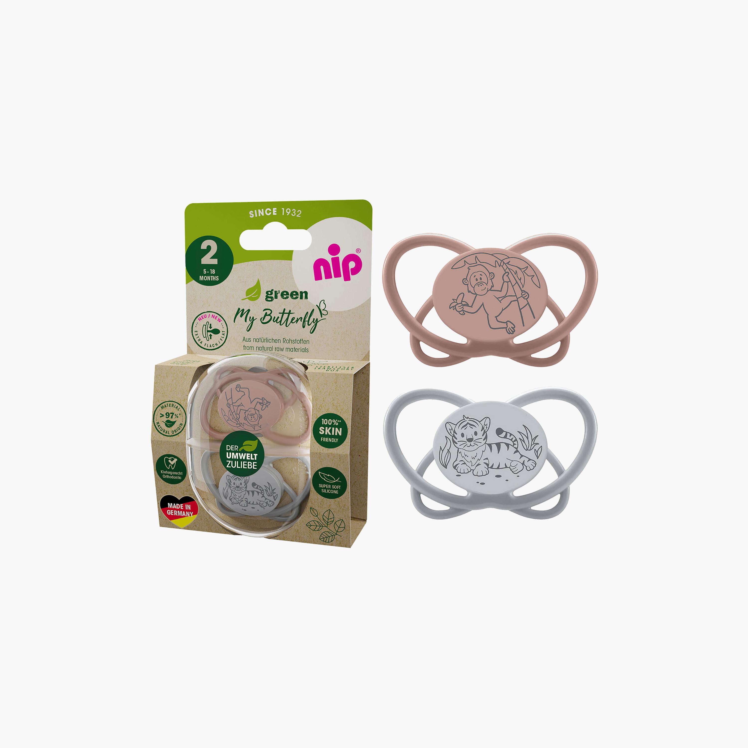 لهاية فراشة صديقة للبيئة لتقويم الأسنان مع علبة تعقيم قطعتين - 5-18 شهرًا من نيب-baby-feeding-pacifiers-image-3