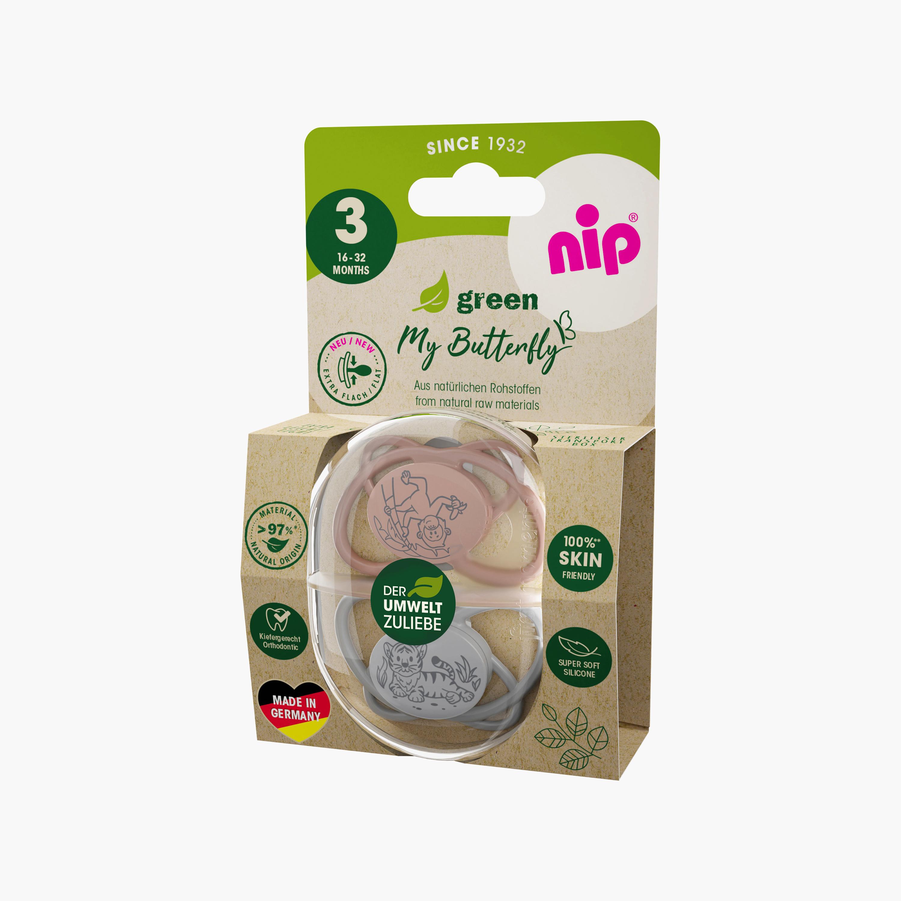 Nip 2-Piece Eco-Friendly Butterfly Orthodontic Soother & Sterilizer Case - 16-32 Months-baby-feeding-pacifiers-image-4