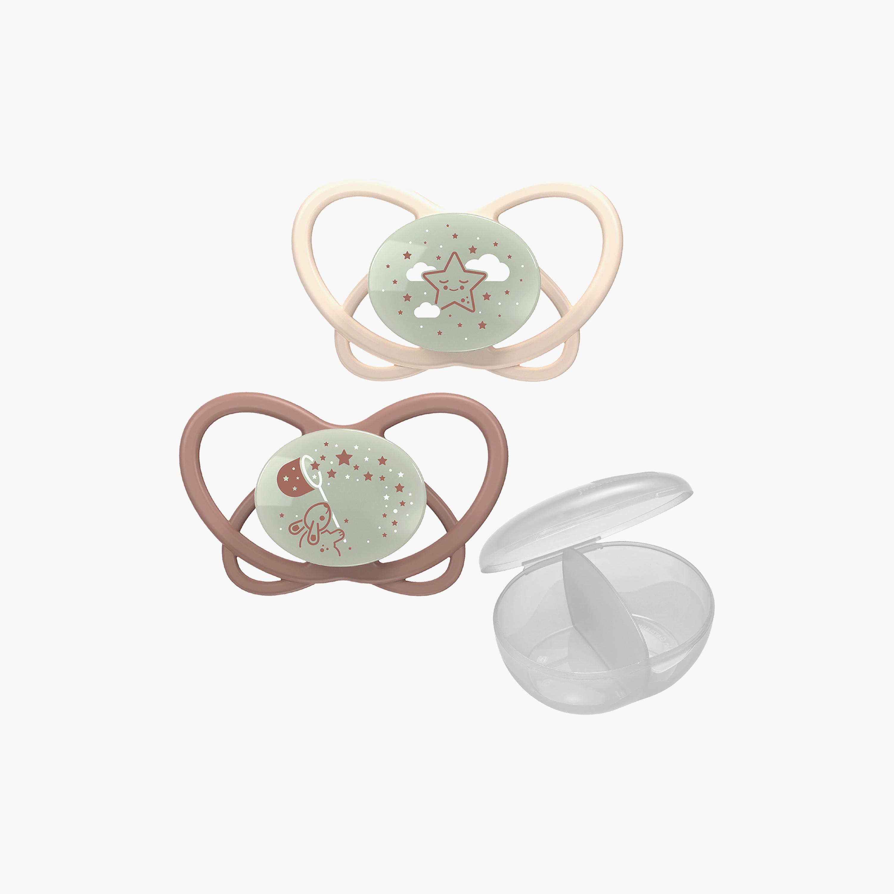 Nip 2-Piece Eco-Friendly Butterfly Night Orthodontic Soother & Sterilizer Case - 0-6 Months-baby-feeding-pacifiers-image-1