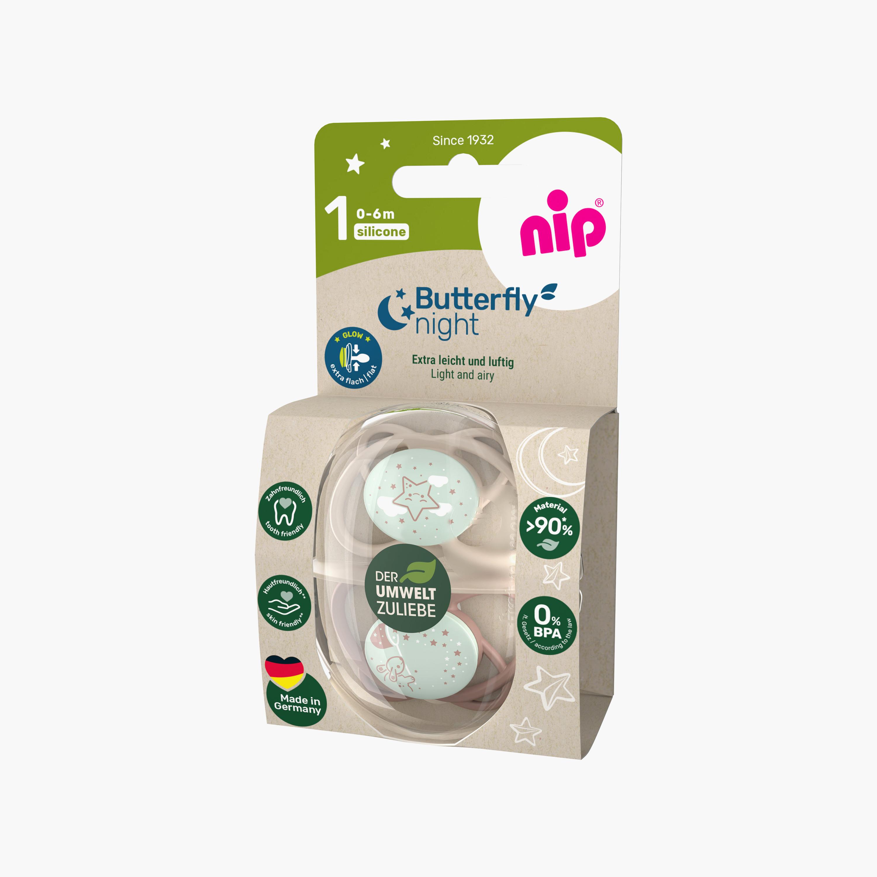 Nip 2-Piece Eco-Friendly Butterfly Night Orthodontic Soother & Sterilizer Case - 0-6 Months-baby-feeding-pacifiers-image-8