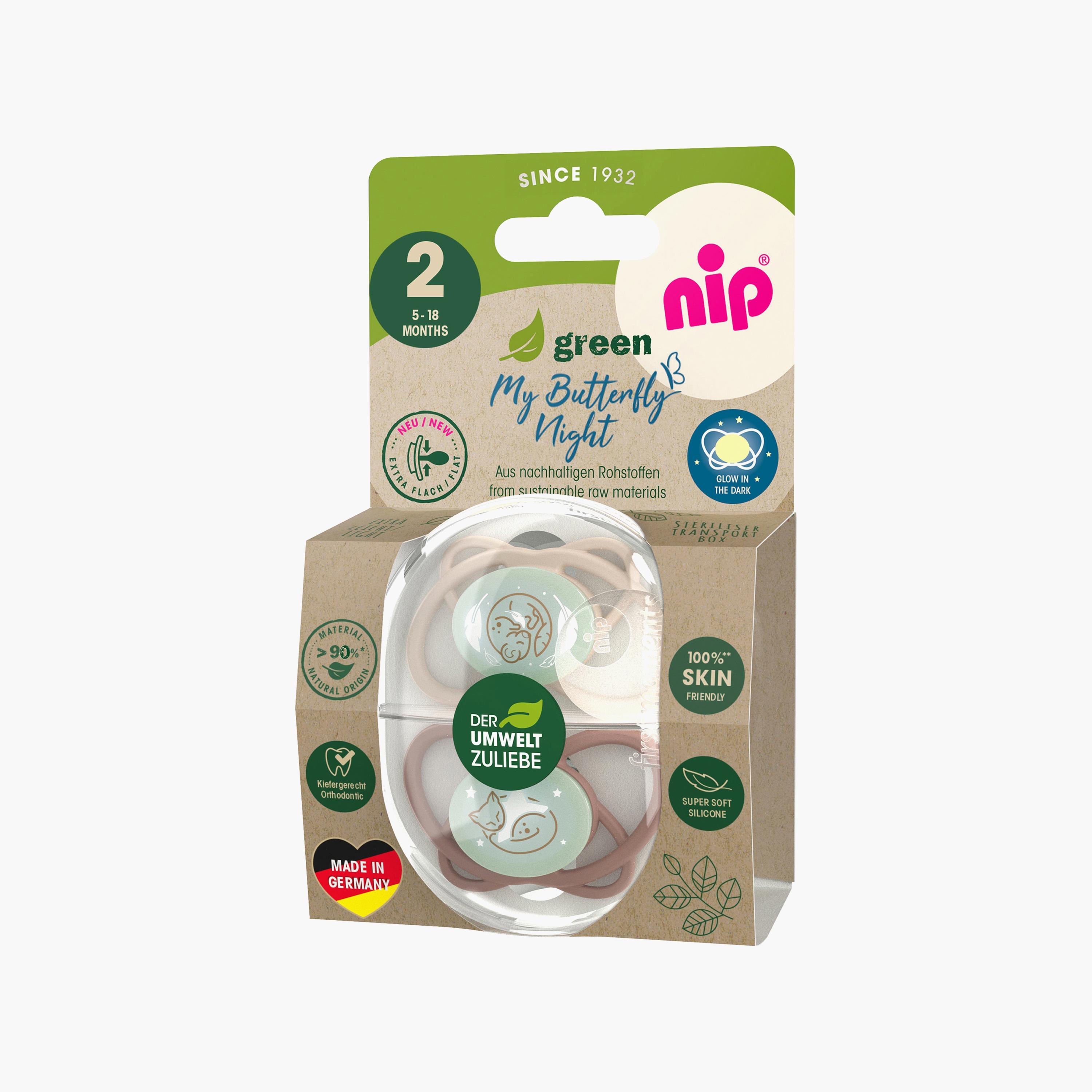 Nip 2-Piece Eco-Friendly Butterfly Night Orthodontic Soother & Sterilizer Case - 5-18 Months-baby-feeding-pacifiers-image-7
