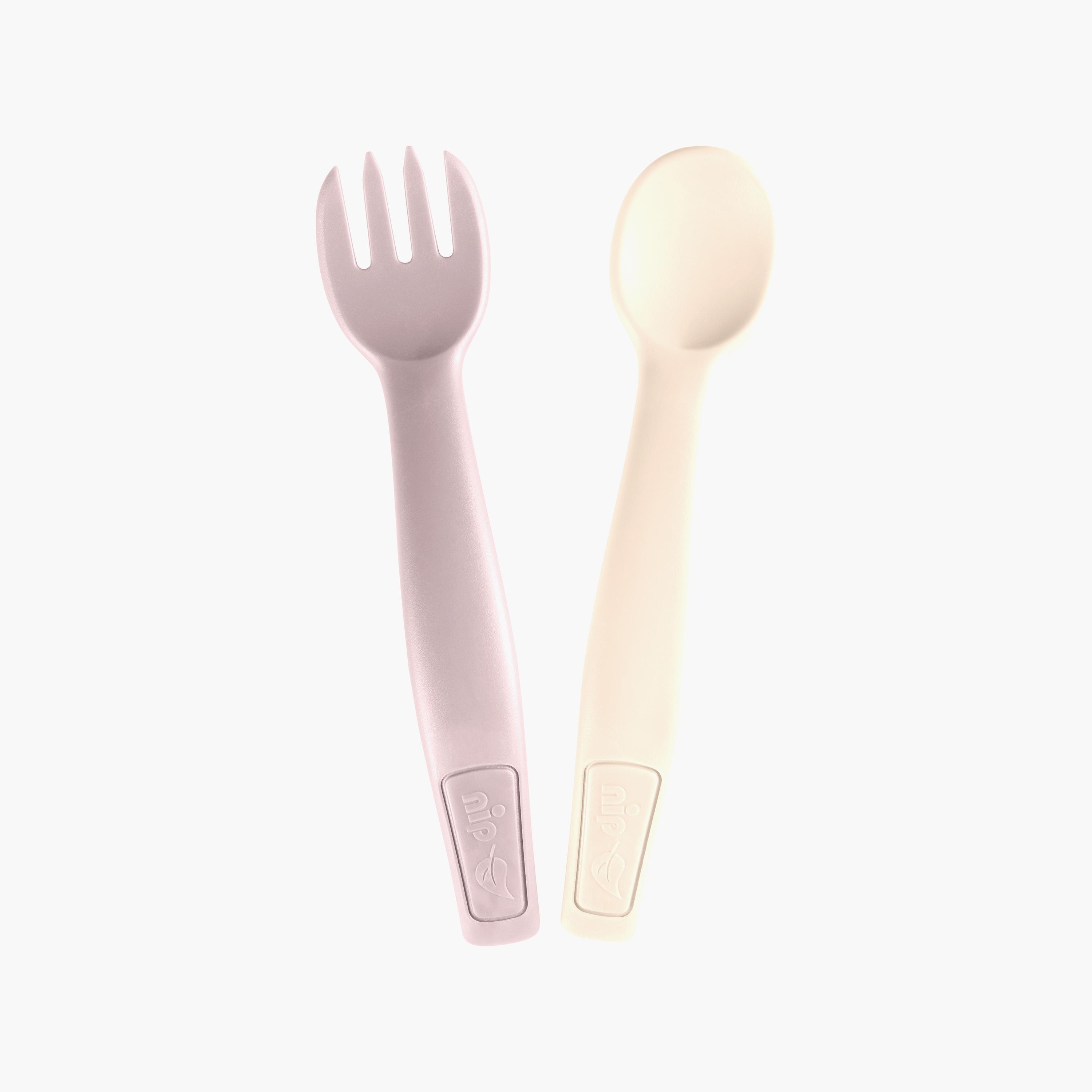 Nip Bio Based plastic Cutlery Spoon & Fork Set-baby-feeding-mealtimeessentials-image-1