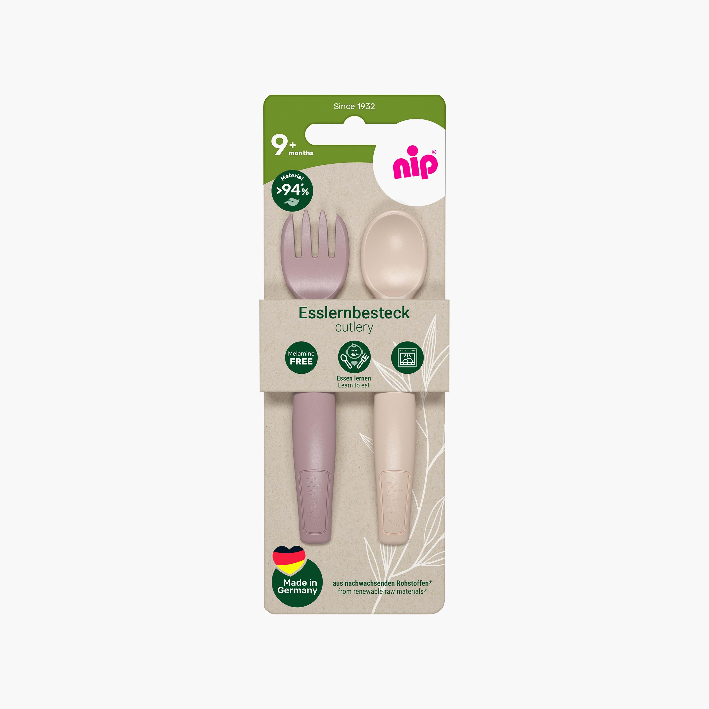 Nip Bio Based plastic Cutlery Spoon & Fork Set-baby-feeding-mealtimeessentials-image-2