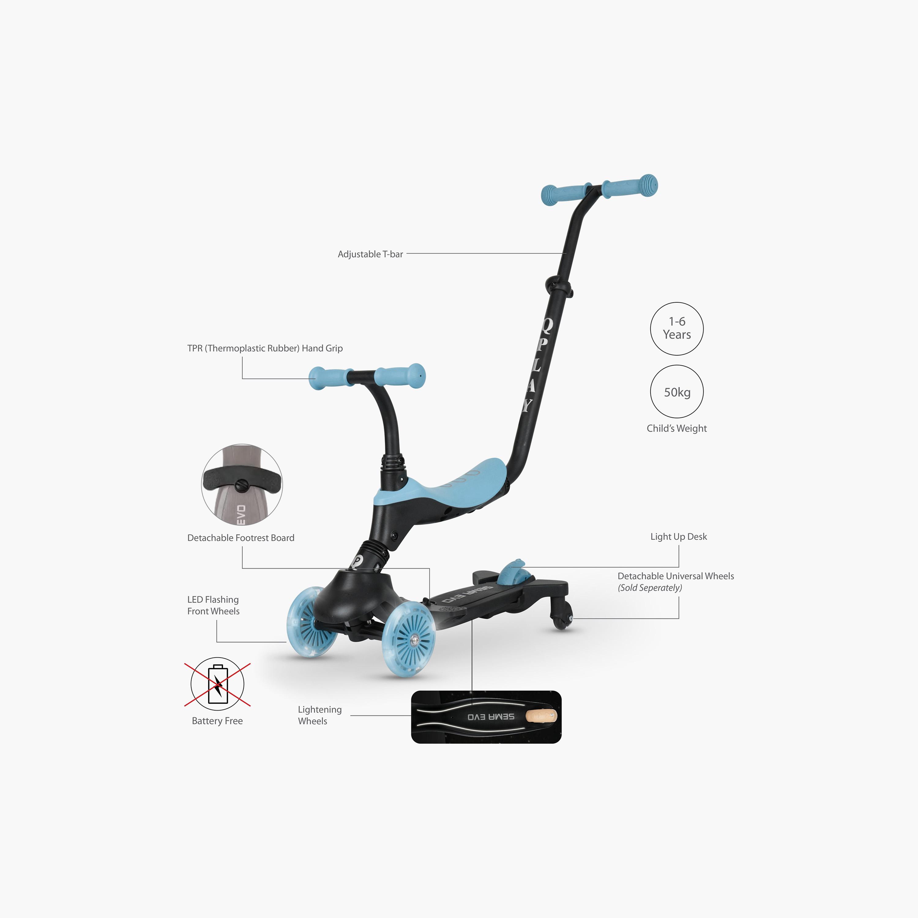 سكوتر سيما إيفو 5 في 1 المضيء من كيو بلاي-toys-outdoor-scooters-image-6