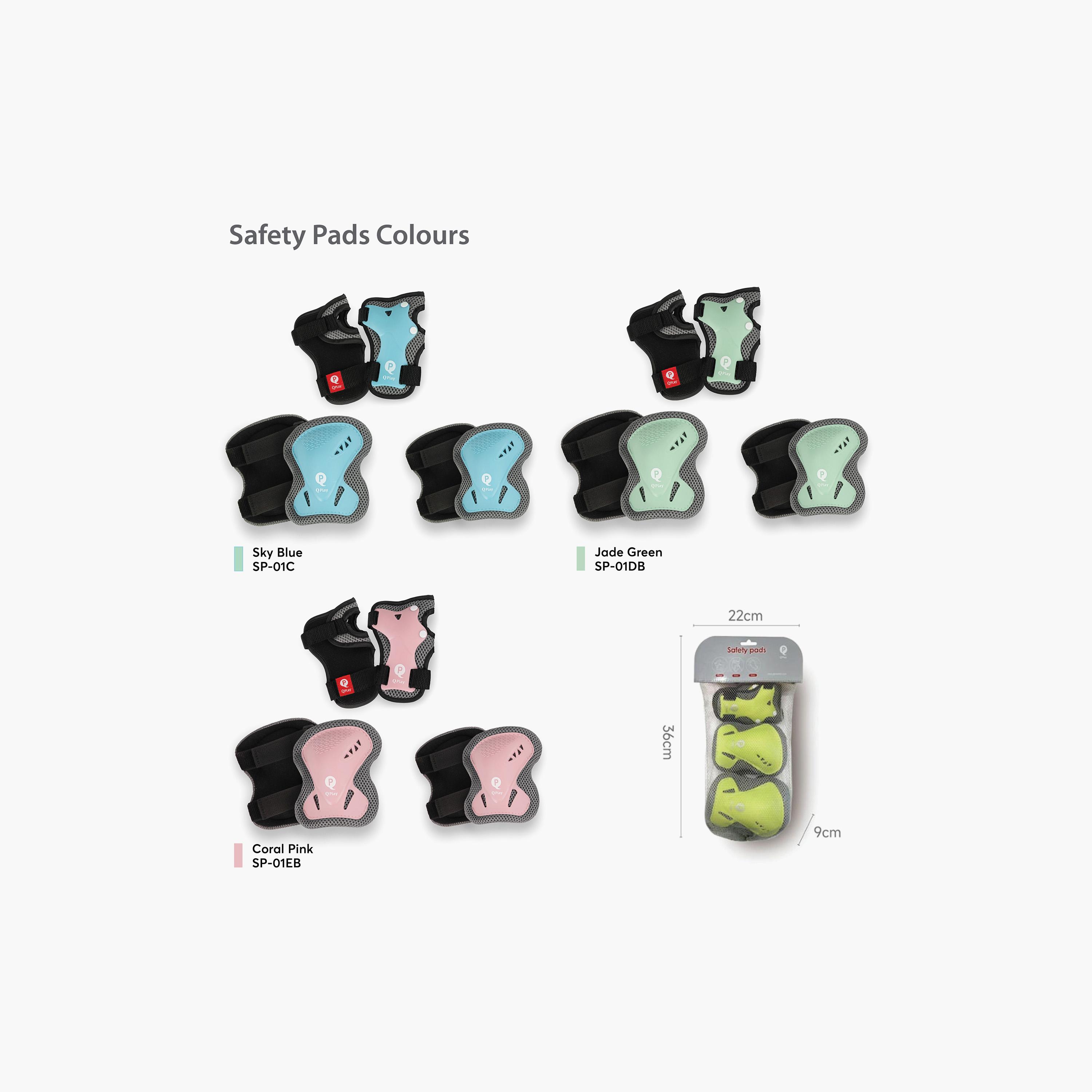 طقم معدات السلامة الرياضية للأطفال - واقيات كوع وركبة ومعصم من كيو بلاي-toys-outdoor-bikesandrideons-bikesafetyaccessories-image-7