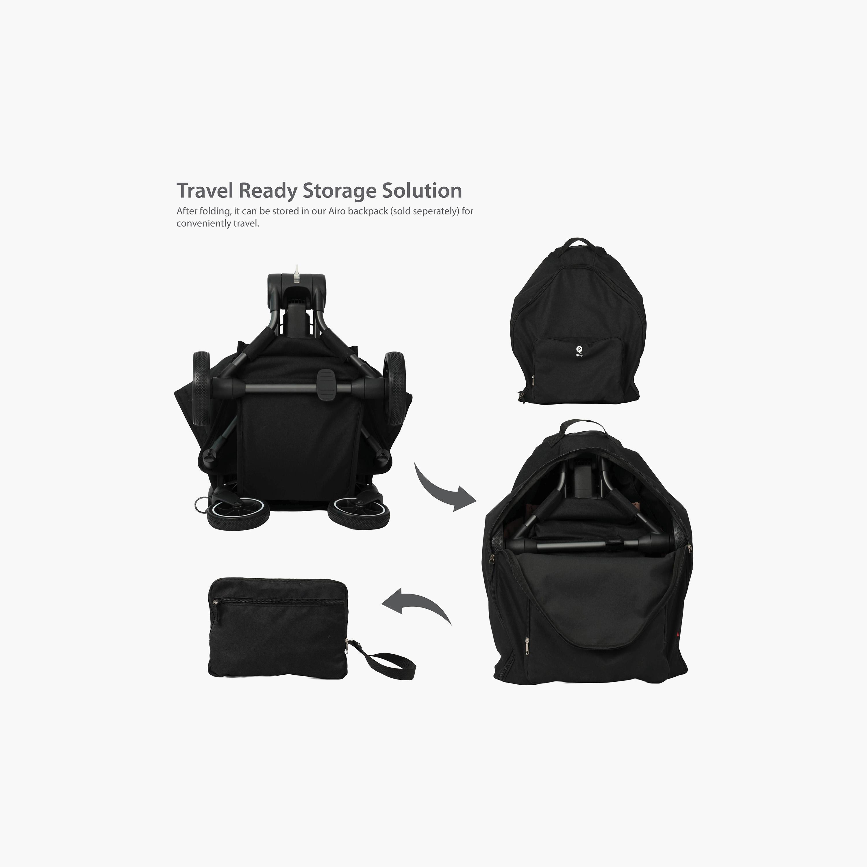 QPlay Airo Stroller with Storage Backpack & Compact Carry Pouch-baby-gear-strollersandprams-strollers-image-3