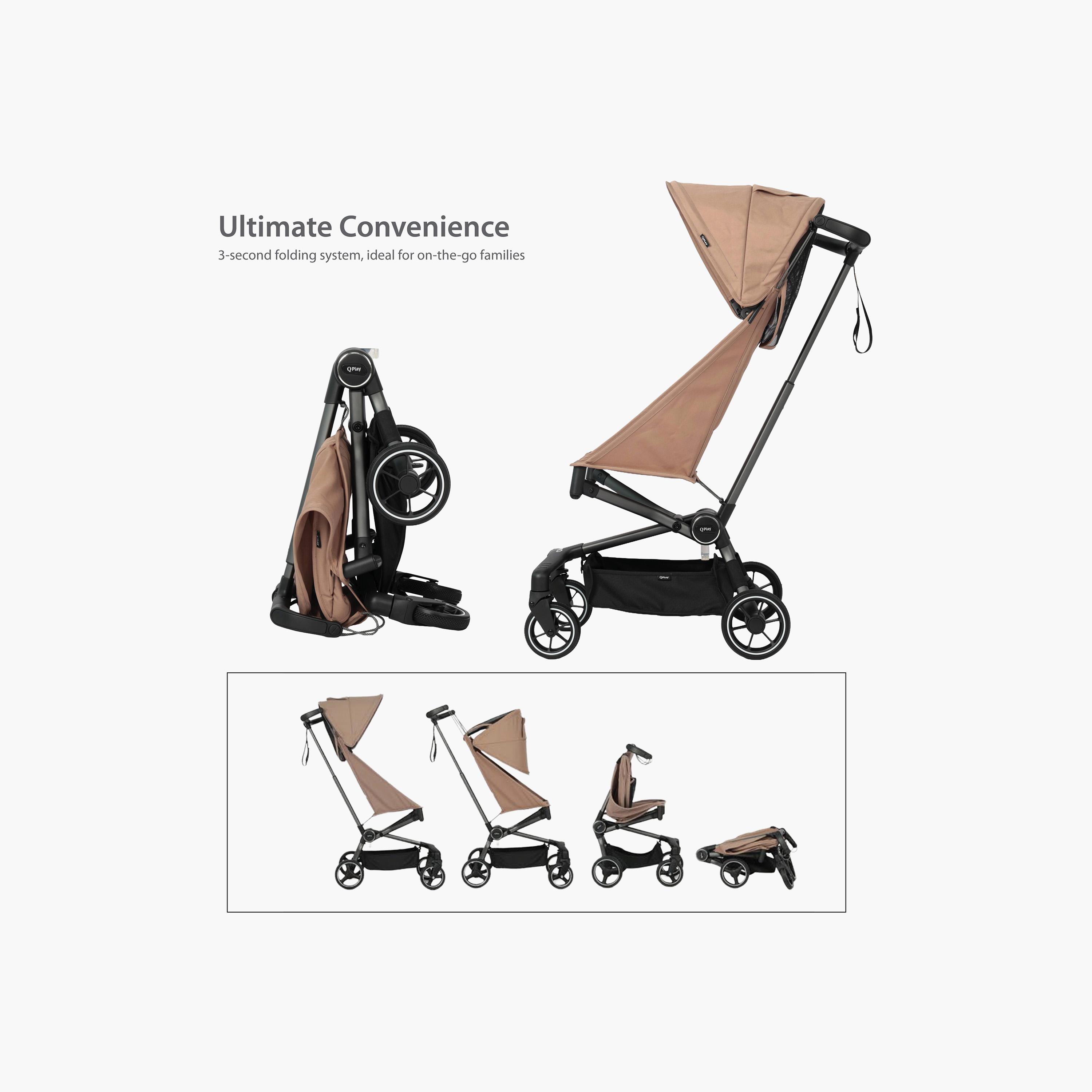 QPlay Airo Stroller with Storage Backpack & Compact Carry Pouch-baby-gear-strollersandprams-strollers-image-2