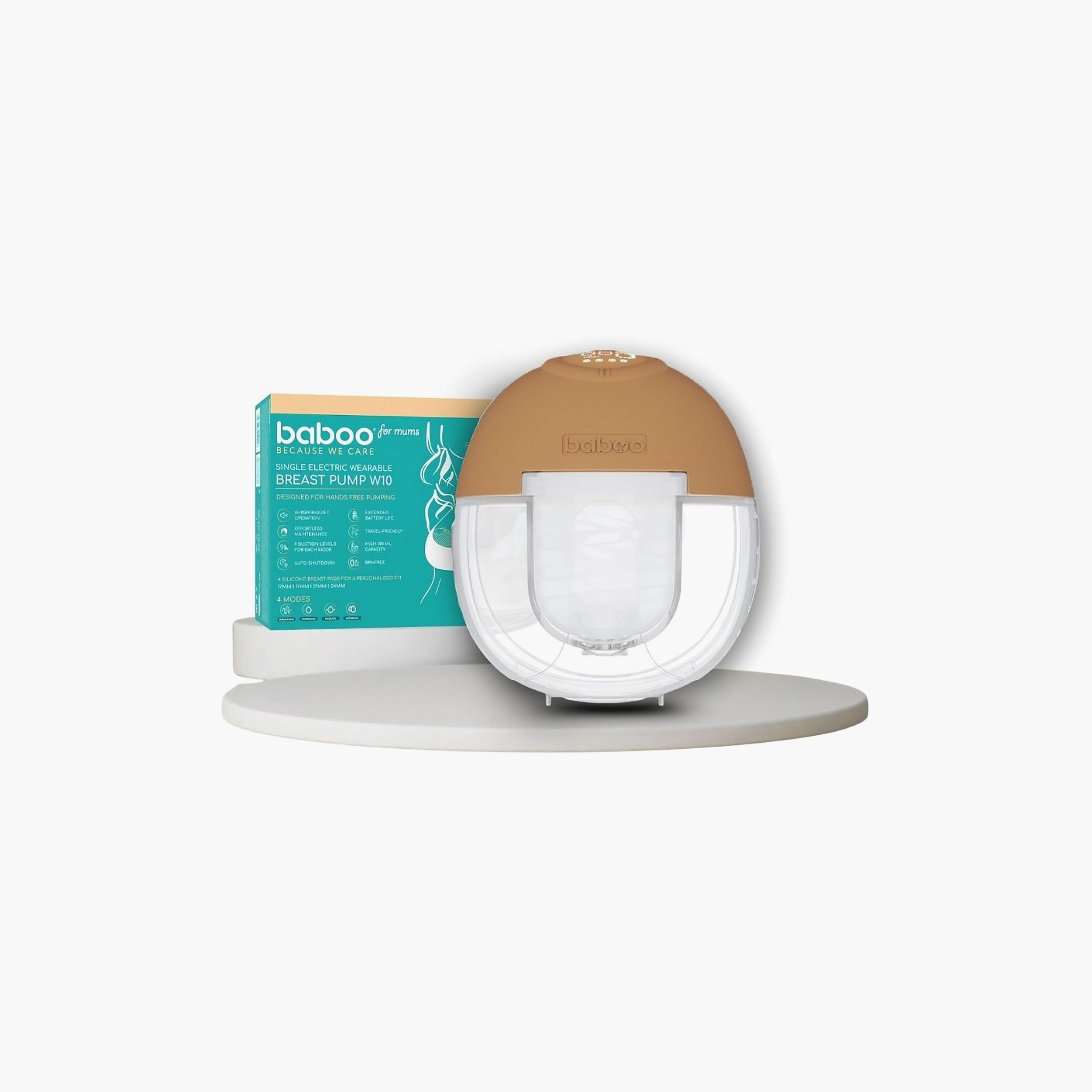 Baboo Single Electric Wearable Hands-Free Breast Pump W10 - 180 ml - Cacao-baby-feeding-breastfeedingandcare-image-1