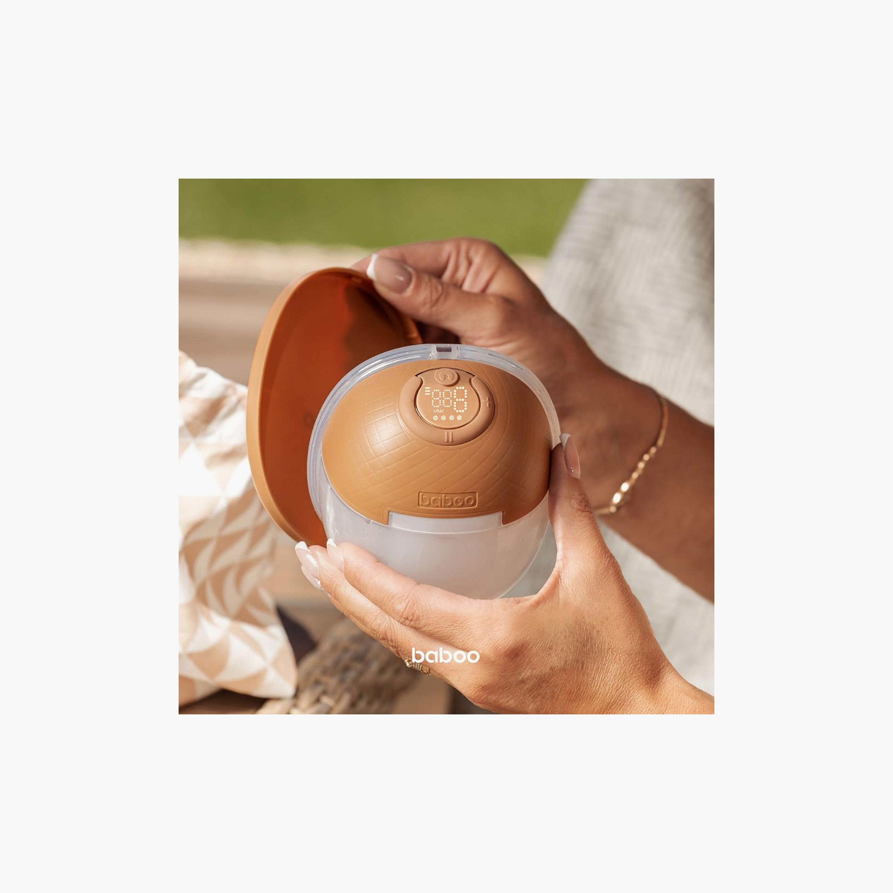 Baboo Single Electric Wearable Hands-Free Breast Pump W10 - 180 ml - Cacao-baby-feeding-breastfeedingandcare-image-2