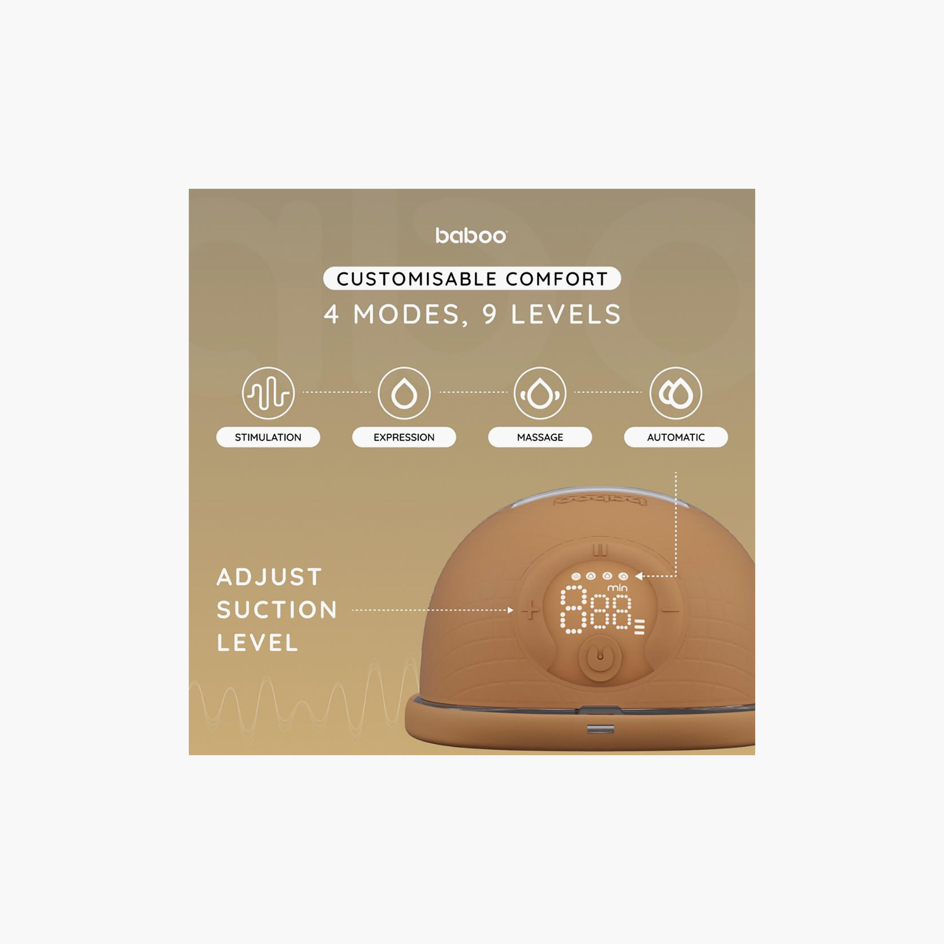 Baboo Single Electric Wearable Hands-Free Breast Pump W10 - 180 ml - Cacao-baby-feeding-breastfeedingandcare-image-5
