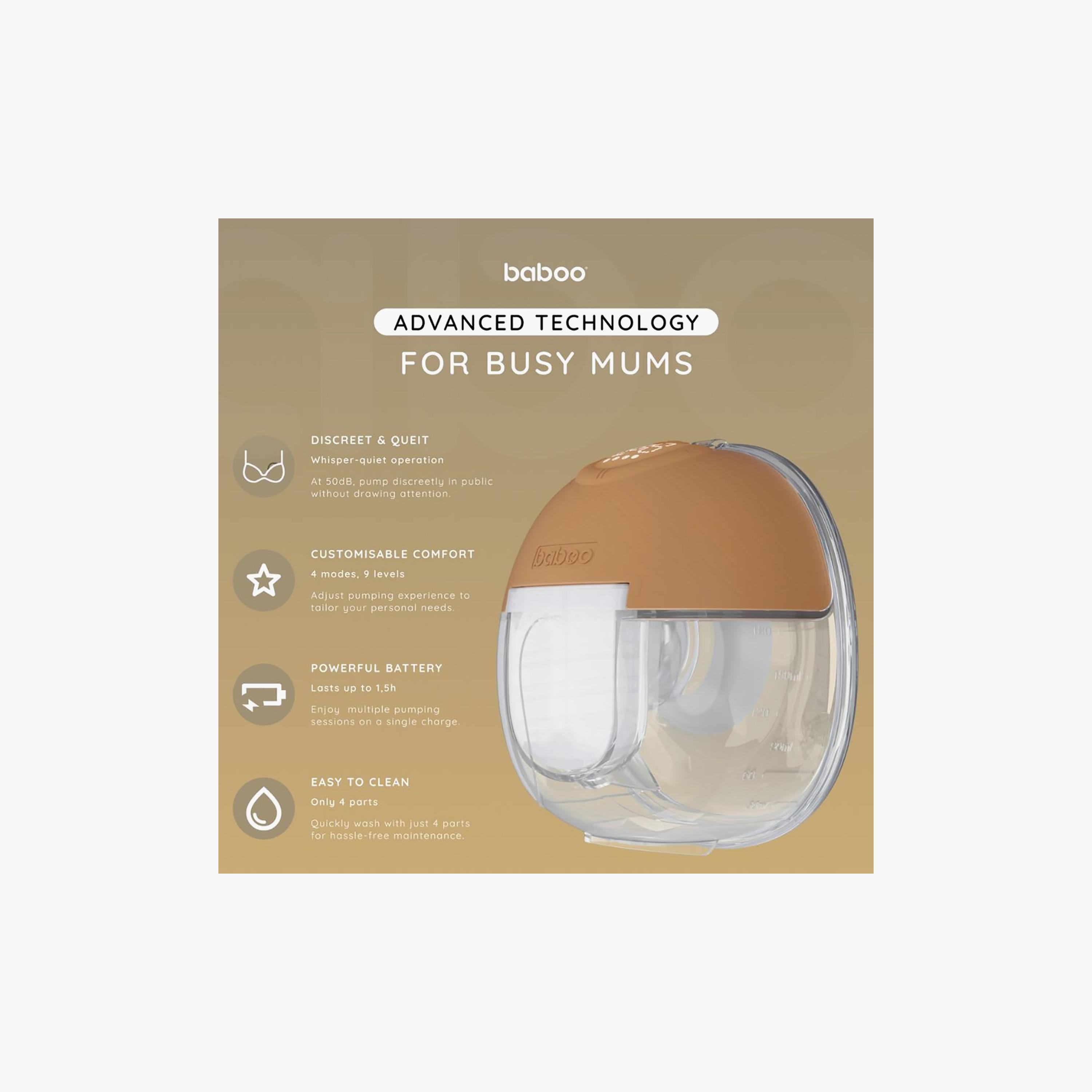 Baboo Single Electric Wearable Hands-Free Breast Pump W10 - 180 ml - Cacao-baby-feeding-breastfeedingandcare-image-6