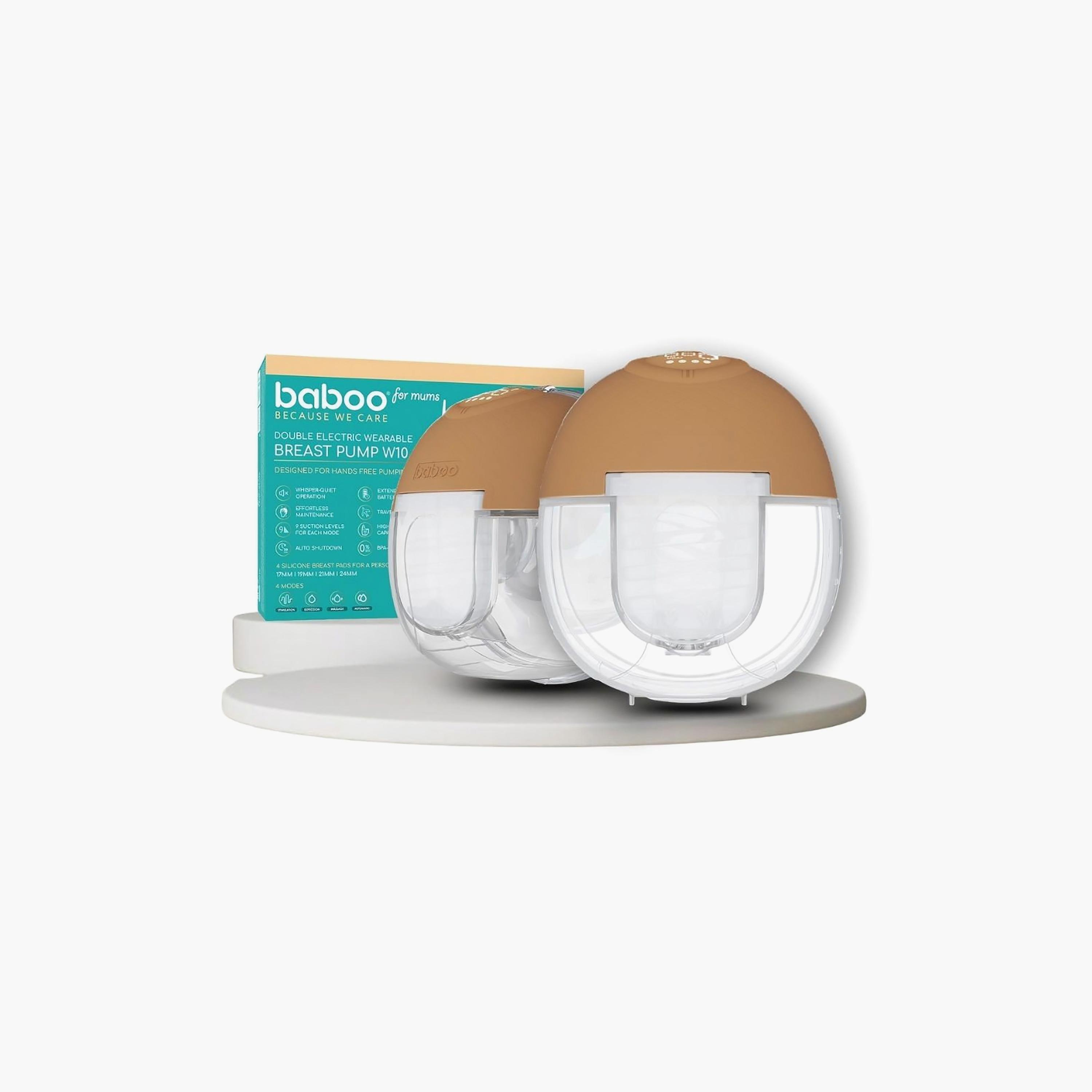 Baboo Double Electric Wearable Hands-Free Breast Pump W10 - 360 ml - Cacao-baby-feeding-breastfeedingandcare-image-1