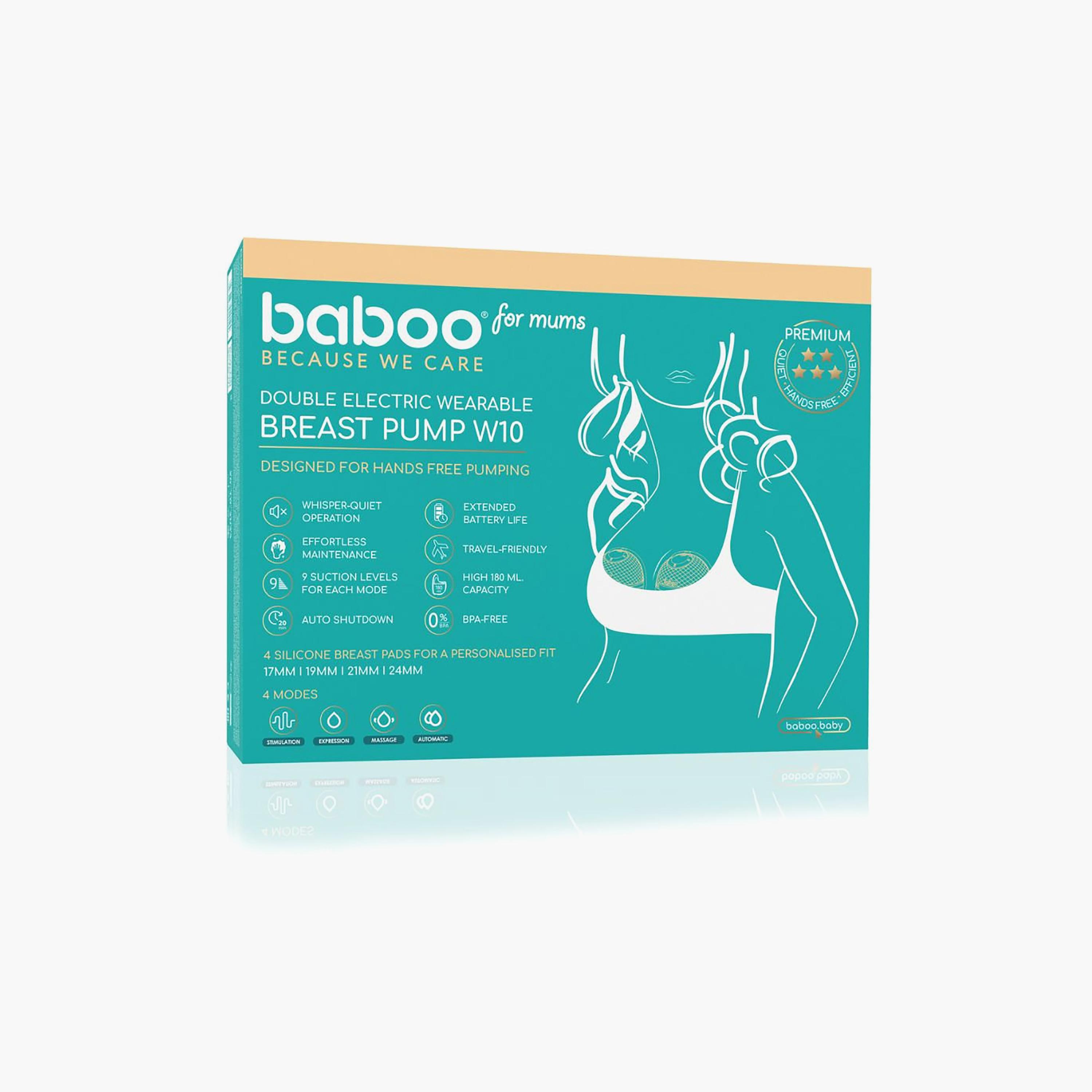 Baboo Double Electric Wearable Hands-Free Breast Pump W10 - 360 ml - Cacao-baby-feeding-breastfeedingandcare-image-3