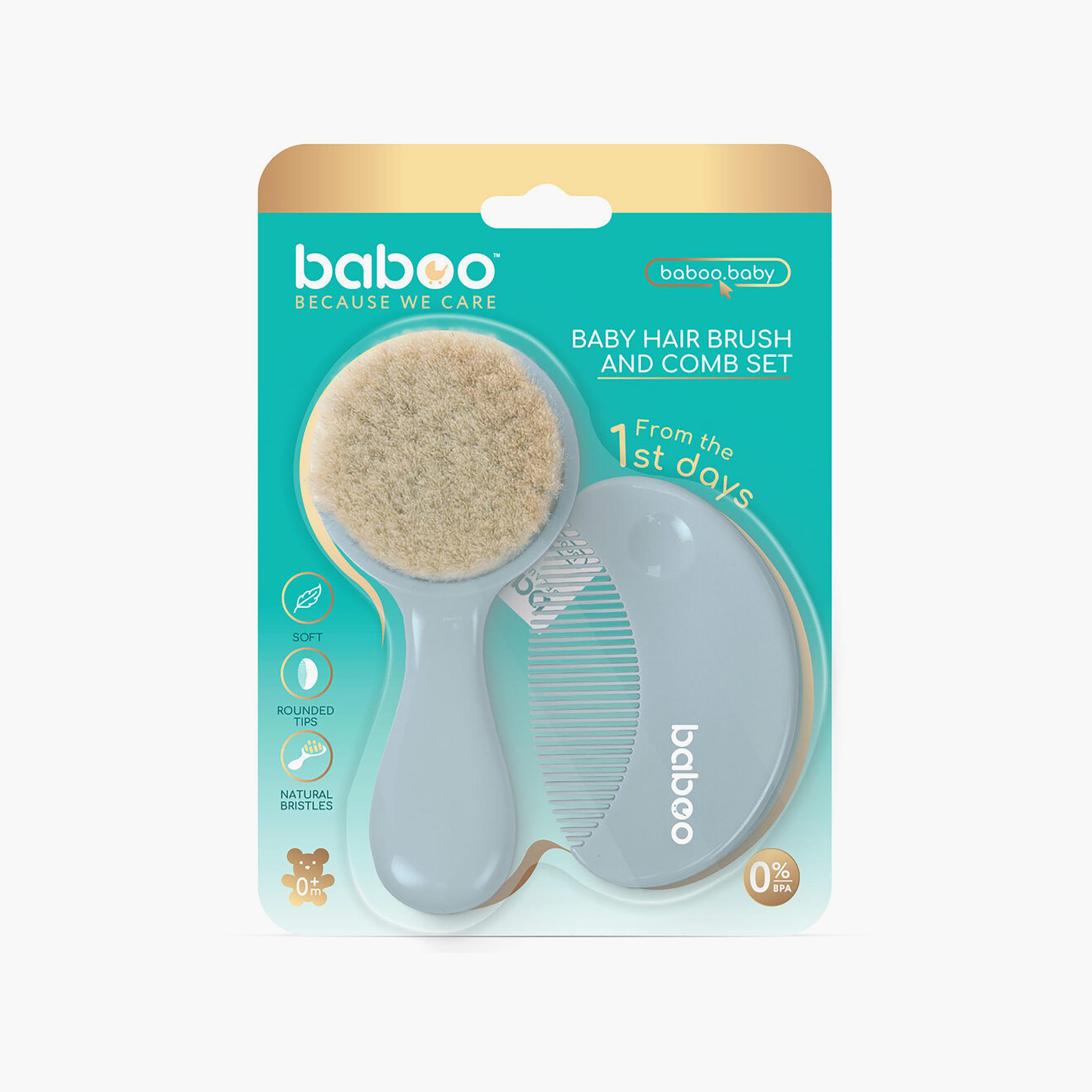 طقم فرشاة ومشط - كريمي من بابو-baby-bathandcare-hairbodyskincare-image-4