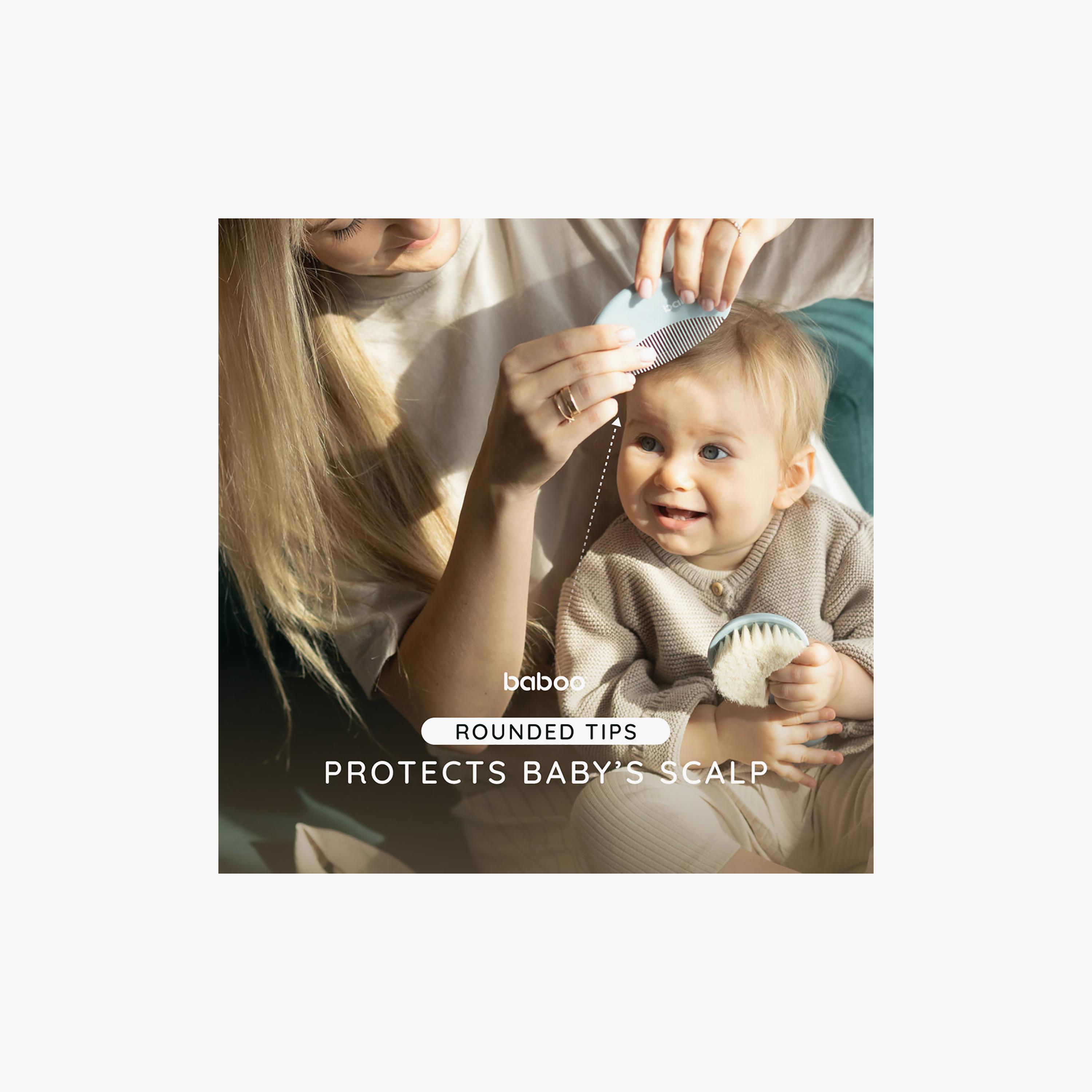 طقم فرشاة ومشط - كريمي من بابو-baby-bathandcare-hairbodyskincare-image-6