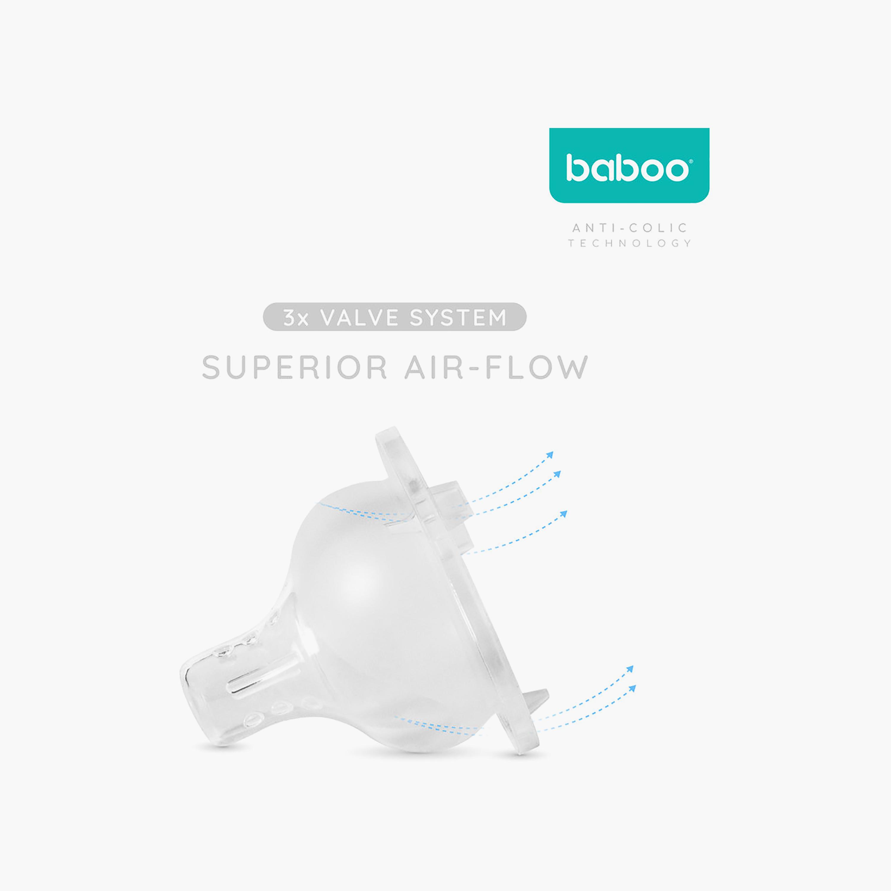 Baboo Anti-Colic Wide Neck Feeding Bottle - 180 ml - Au Naturale - 0 Months+-baby-feeding-feedingbottles-bottlesandteats-image-7