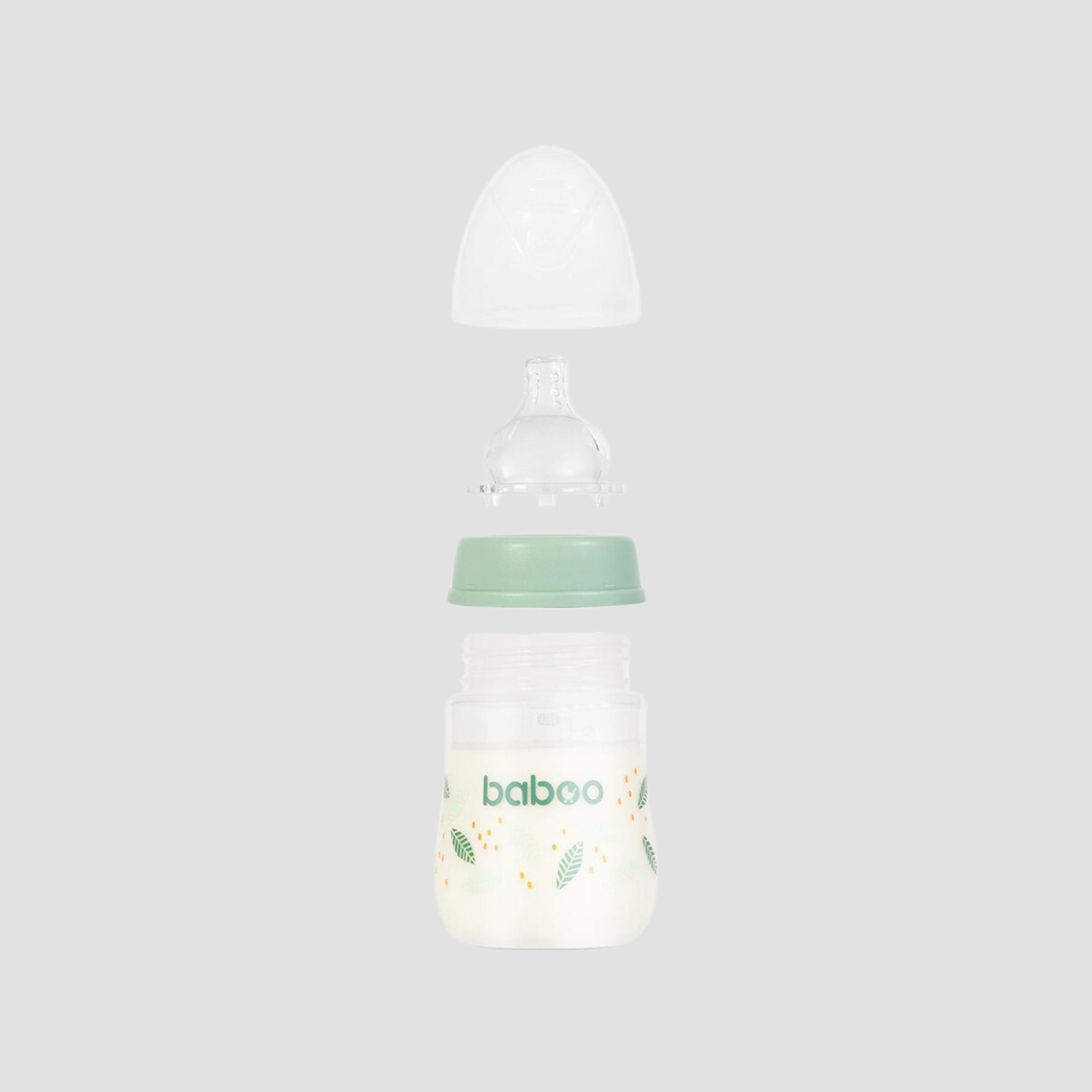 Baboo Anti-Colic Wide Neck Feeding Bottle - 180 ml - Peachy Keen - 0 Months+-baby-feeding-feedingbottles-bottlesandteats-image-5