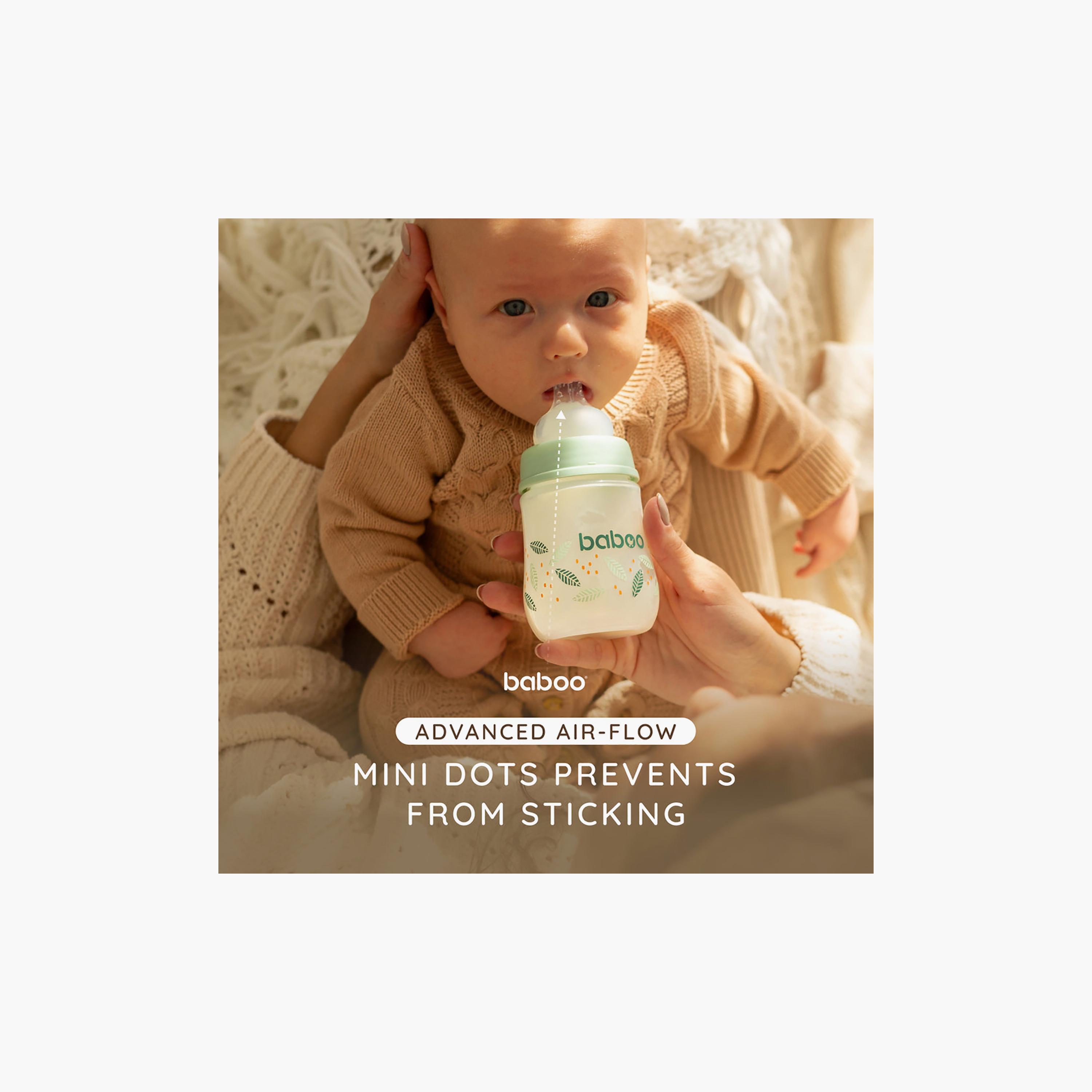Baboo Anti-Colic Wide Neck Feeding Bottle - 180 ml - Peachy Keen - 0 Months+-baby-feeding-feedingbottles-bottlesandteats-image-6