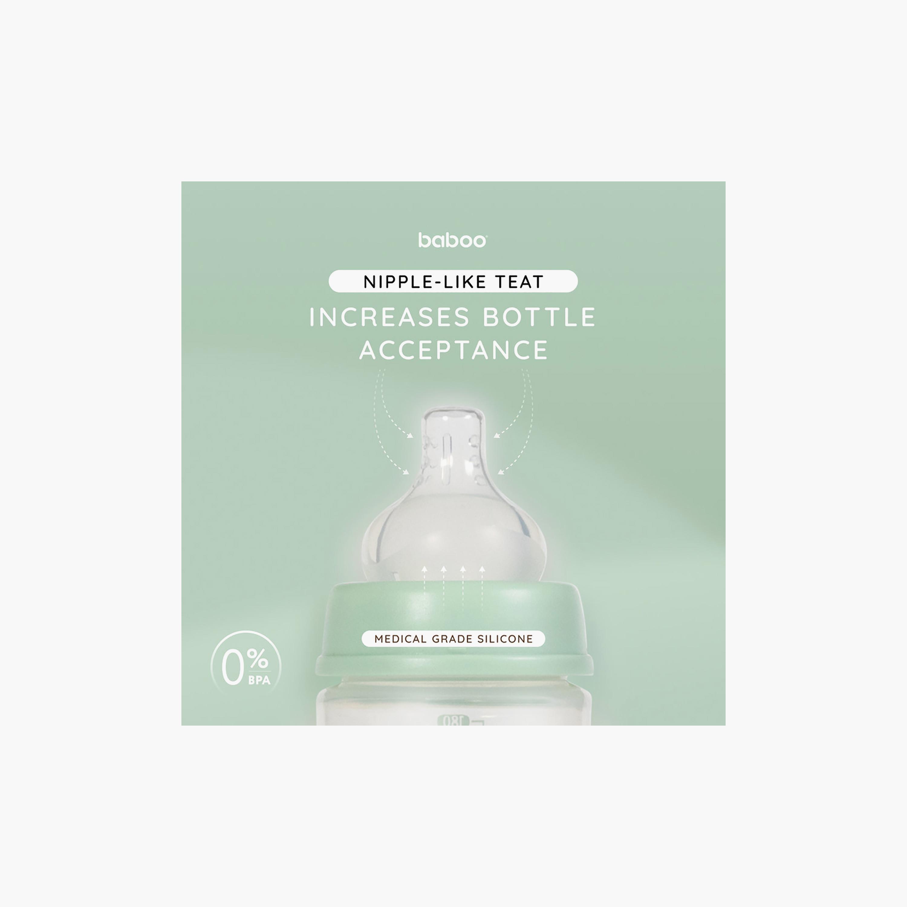 Baboo Anti-Colic Wide Neck Feeding Bottle - 180 ml - Peachy Keen - 0 Months+-baby-feeding-feedingbottles-bottlesandteats-image-7