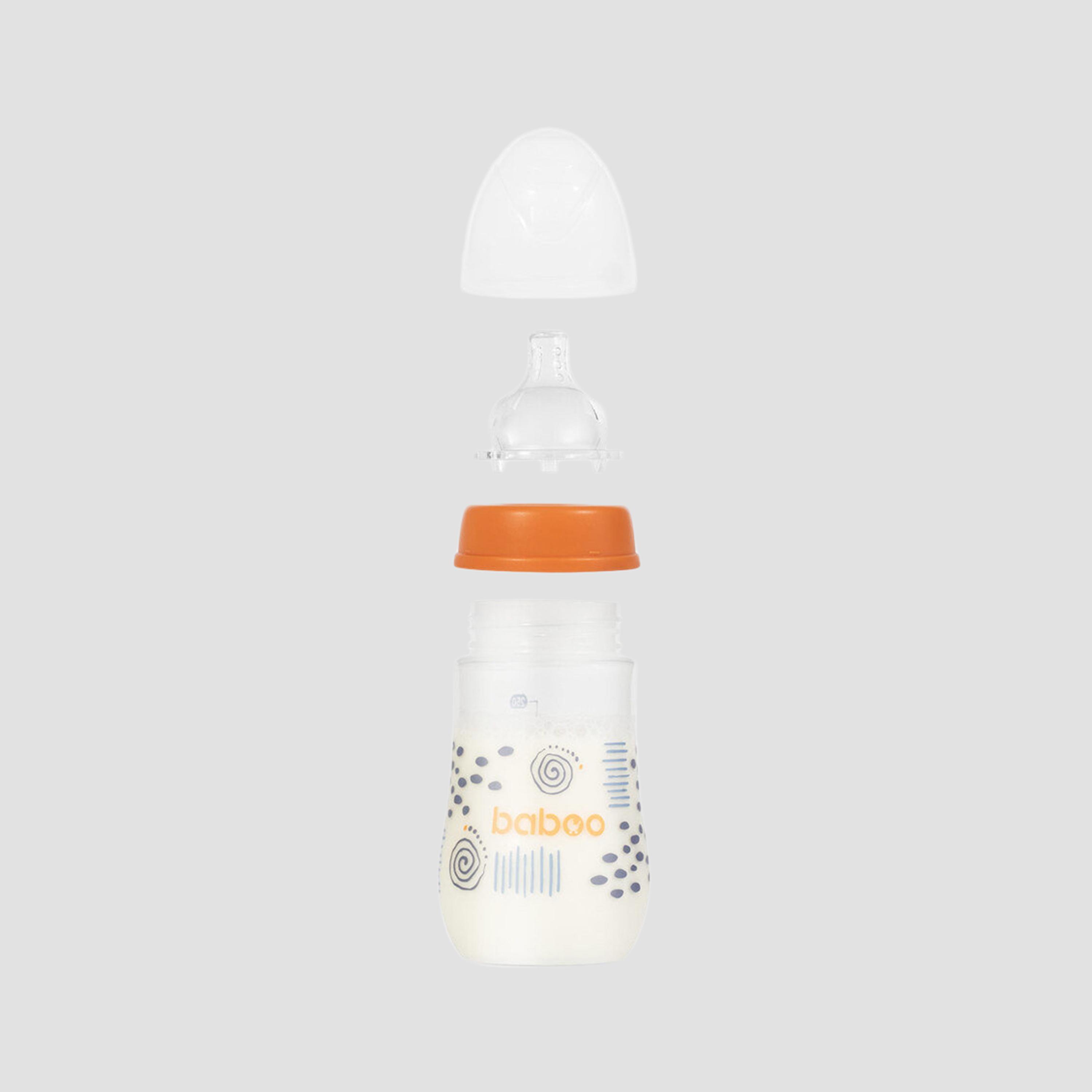 زجاجة رضاعة واسعة العنق مضادة للمغص - 250 مل - لون أزرق ضبابي - 3 أشهر + من بابو-baby-feeding-feedingbottles-bottlesandteats-image-5