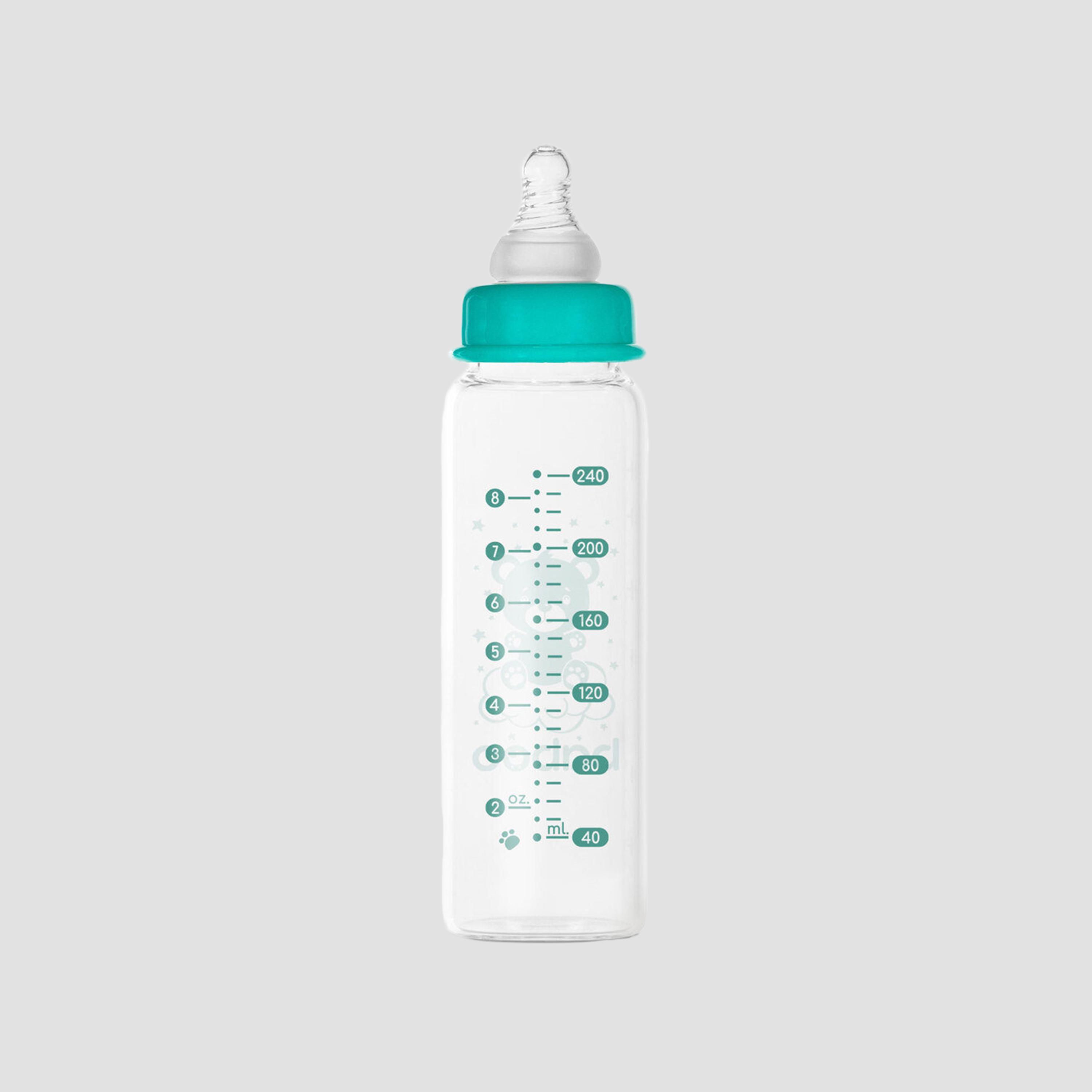 Baboo Anti-Colic Glass Bottle with Narrow Neck - 240 ml - 3 Months+-baby-feeding-feedingbottles-bottlesandteats-image-3