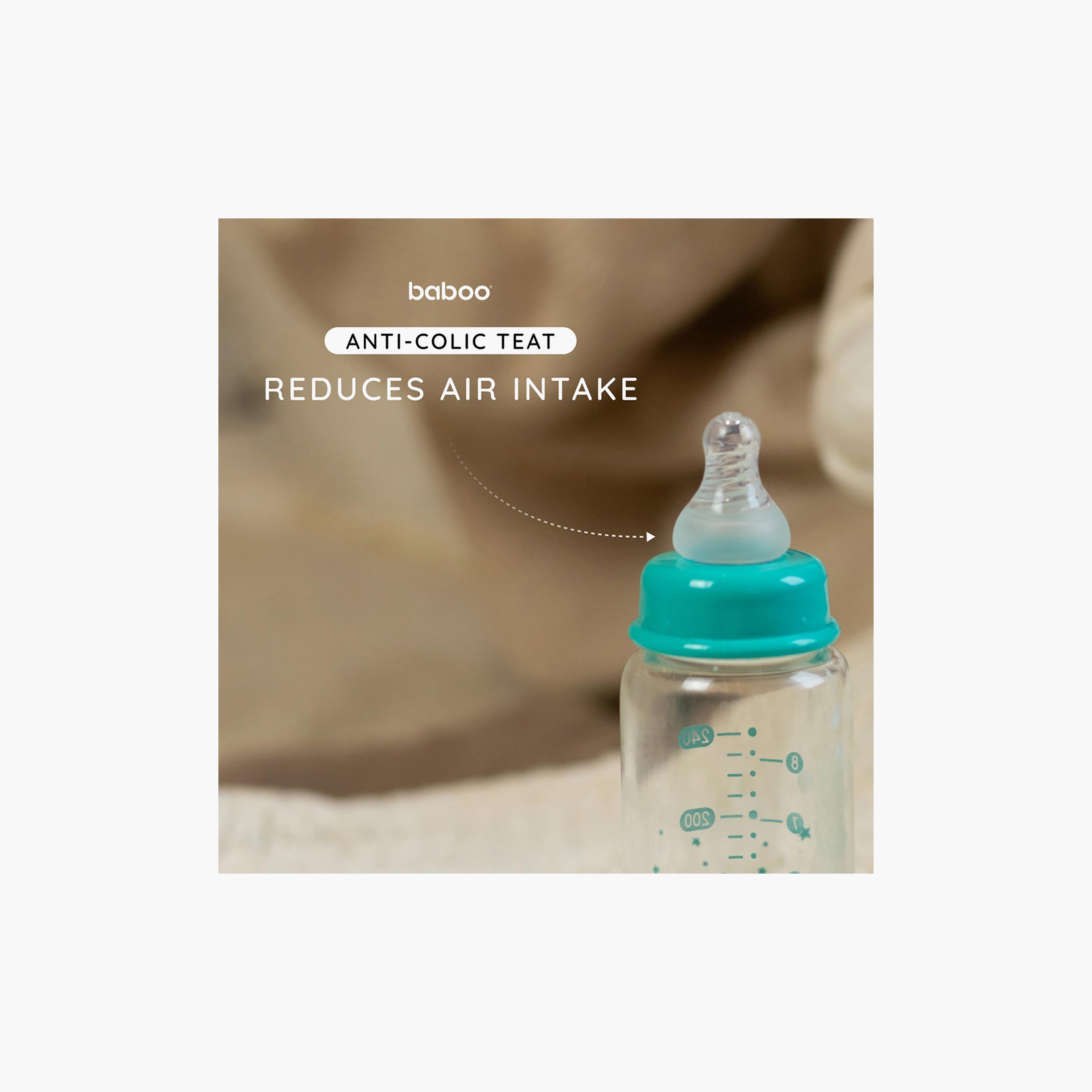 Baboo Anti-Colic Glass Bottle with Narrow Neck - 240 ml - 3 Months+-baby-feeding-feedingbottles-bottlesandteats-image-7