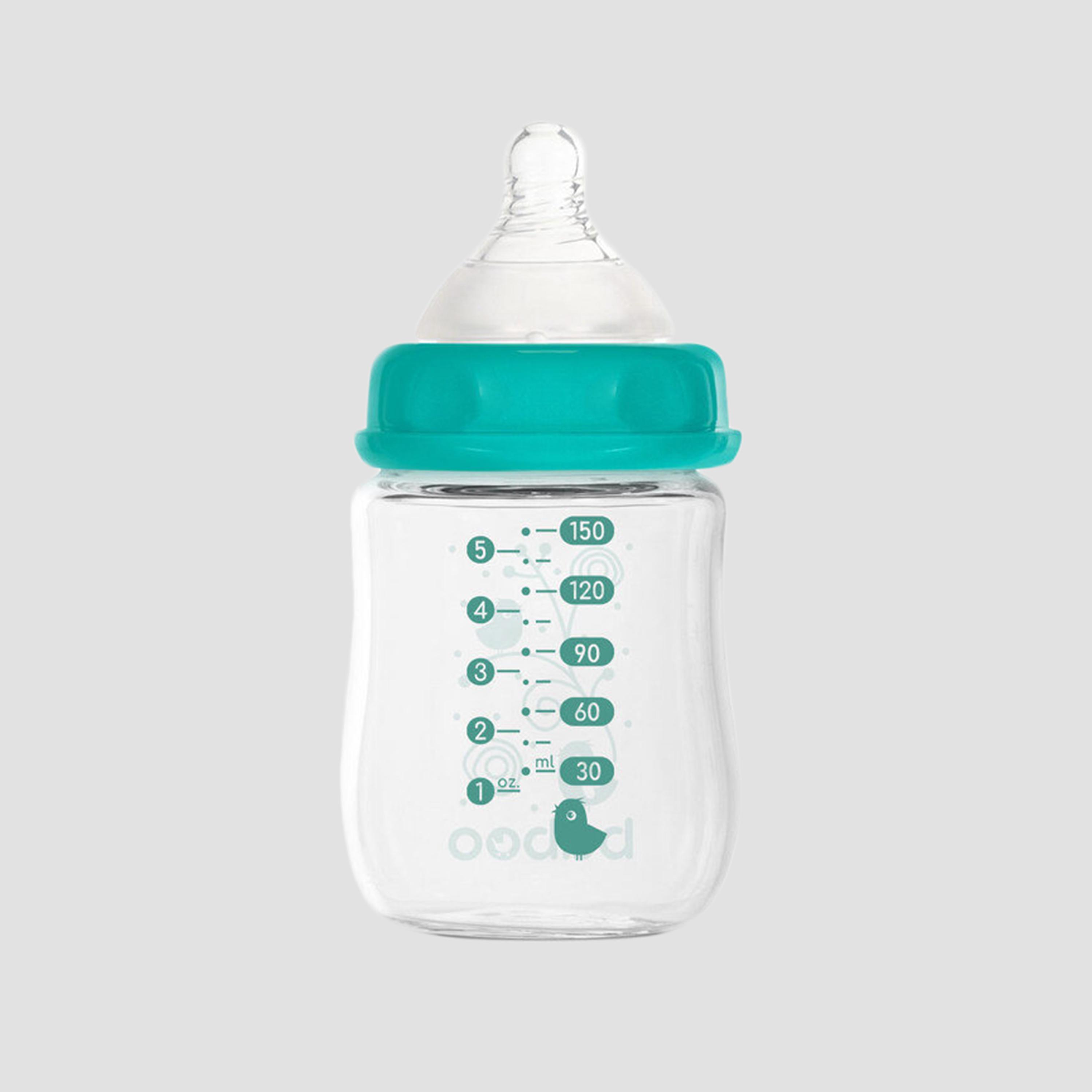 Baboo Anti-Colic Glass Bottle with Wide Neck - 150 ml - 0 Months+-baby-feeding-feedingbottles-bottlesandteats-image-3