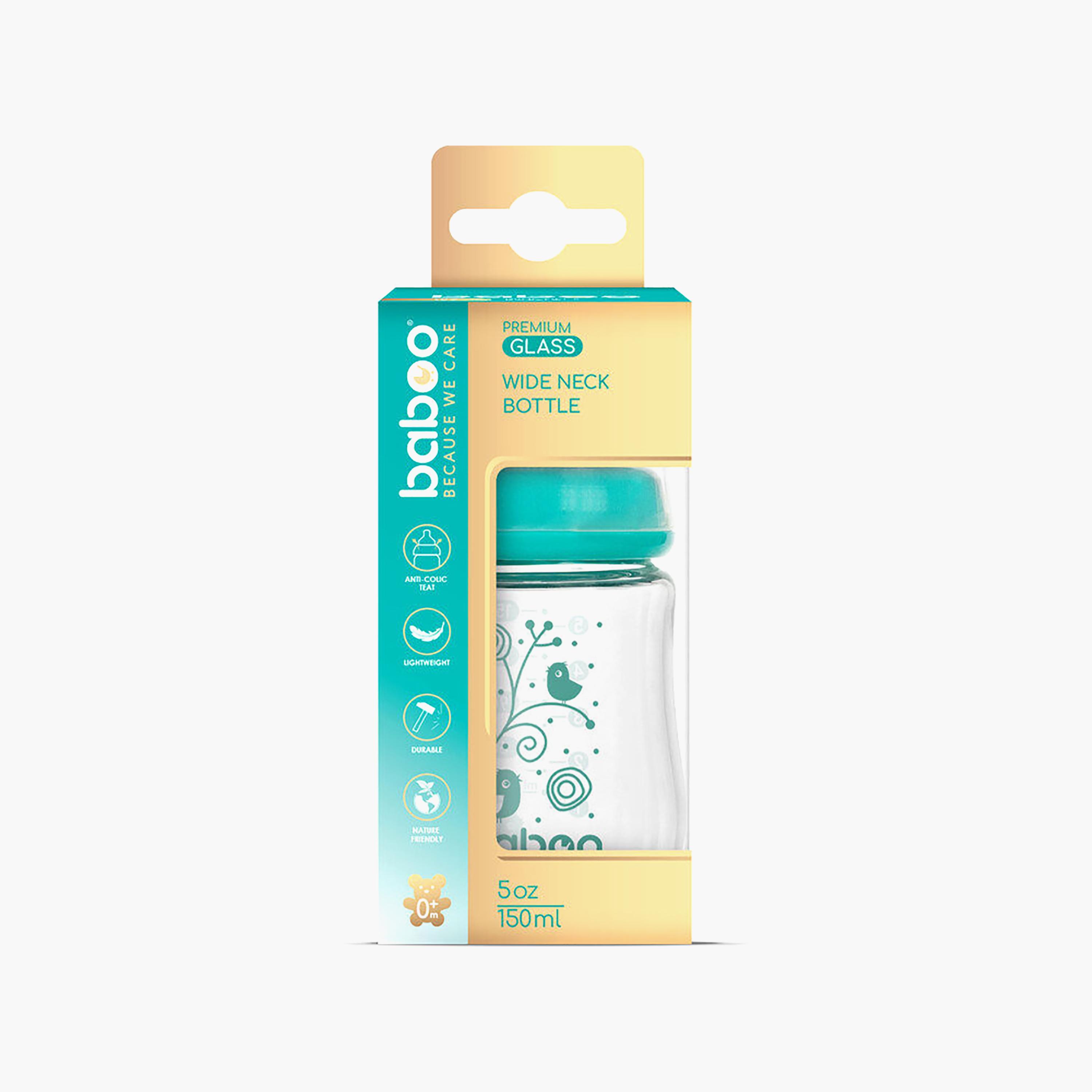 Baboo Anti-Colic Glass Bottle with Wide Neck - 150 ml - 0 Months+-baby-feeding-feedingbottles-bottlesandteats-image-5