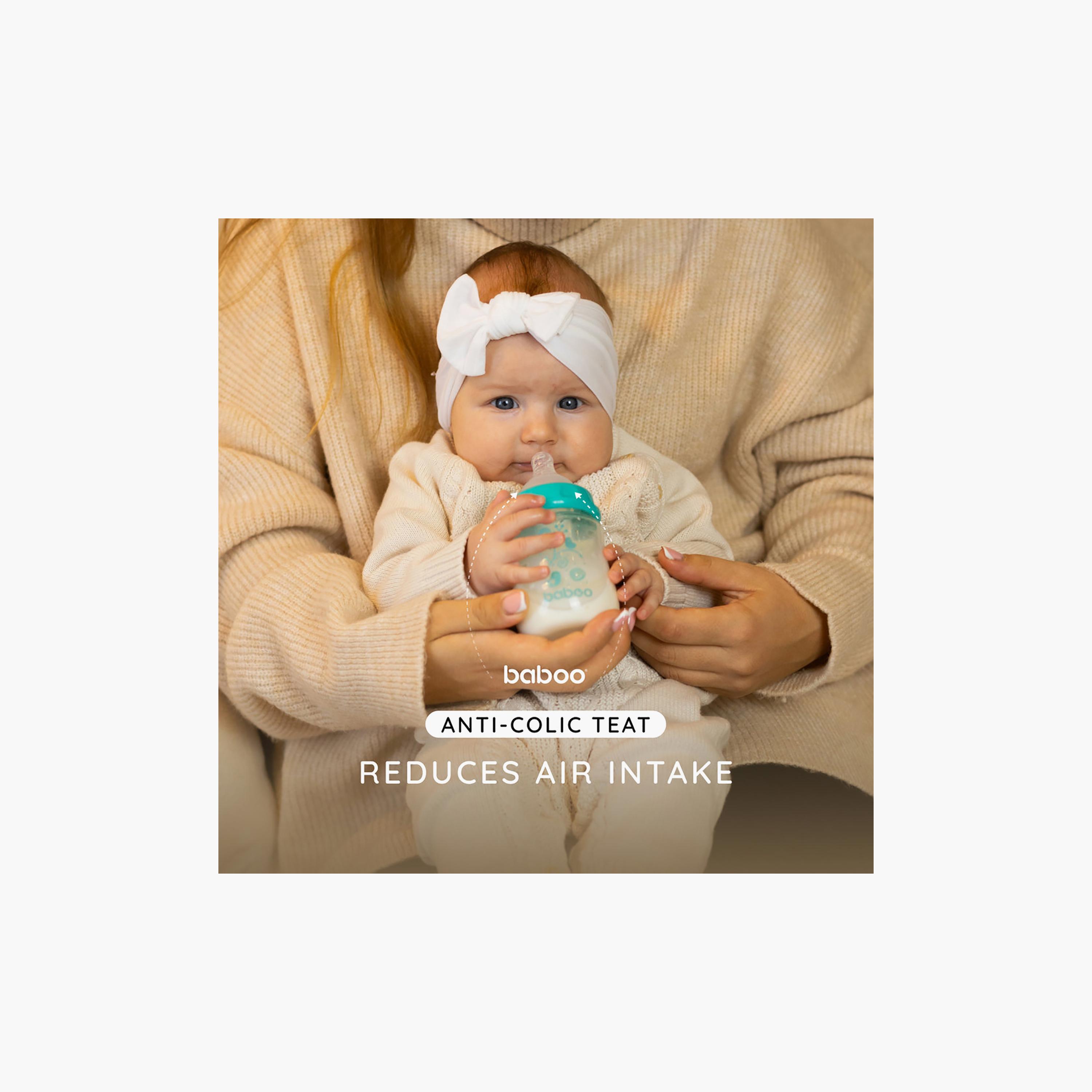 Baboo Anti-Colic Glass Bottle with Wide Neck - 150 ml - 0 Months+-baby-feeding-feedingbottles-bottlesandteats-image-8
