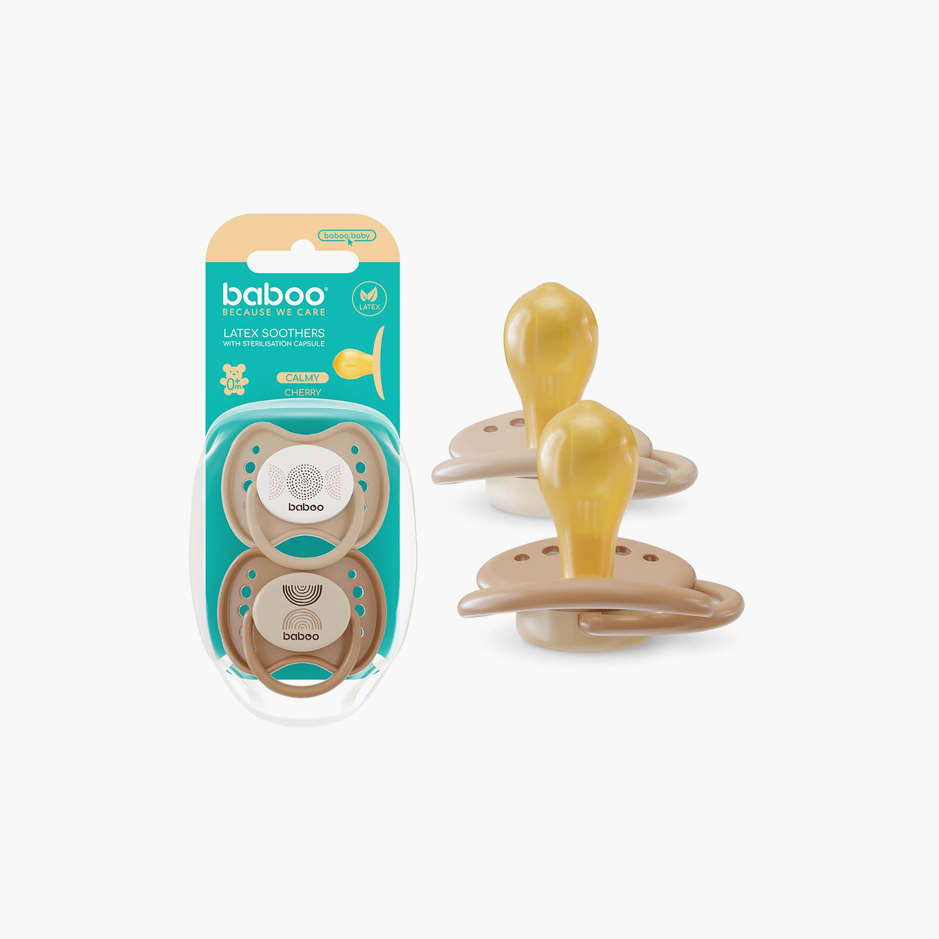 Baboo 2-Piece Round Latex Baby Pacifier with Sterilizer Box - Au Naturale - 0 Months+-baby-feeding-pacifiers-image-3