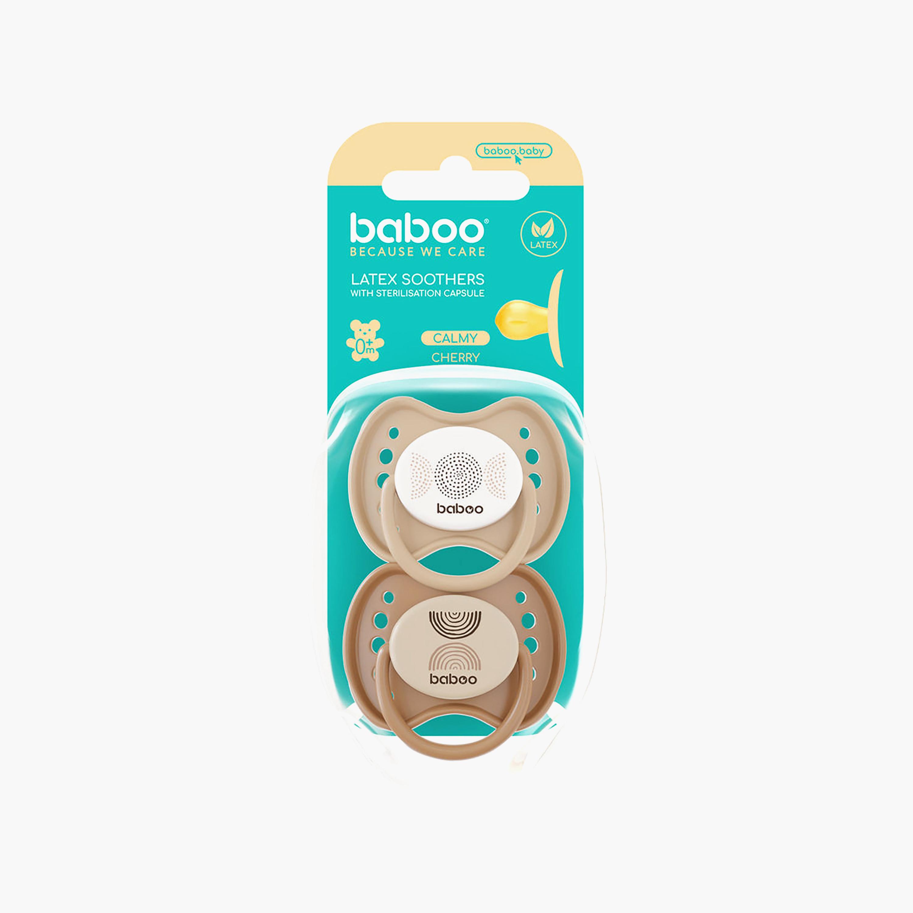 Baboo 2-Piece Round Latex Baby Pacifier with Sterilizer Box - Au Naturale - 0 Months+-baby-feeding-pacifiers-image-4