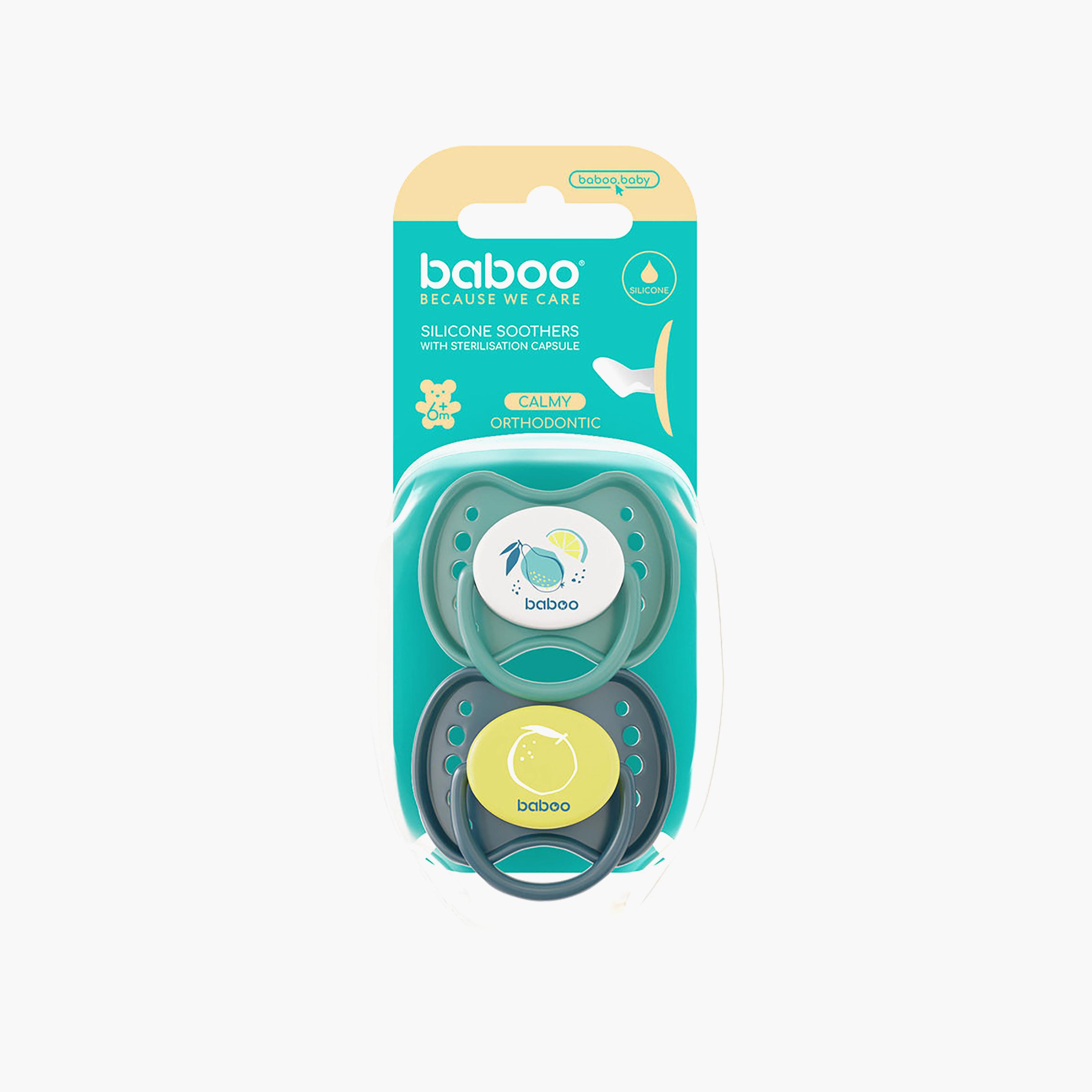 Baboo 2-Piece Silicone Orthodontic Baby Pacifier with Sterilizer Box - Lagoon Fiesta - 6 Months+-baby-feeding-pacifiers-image-4