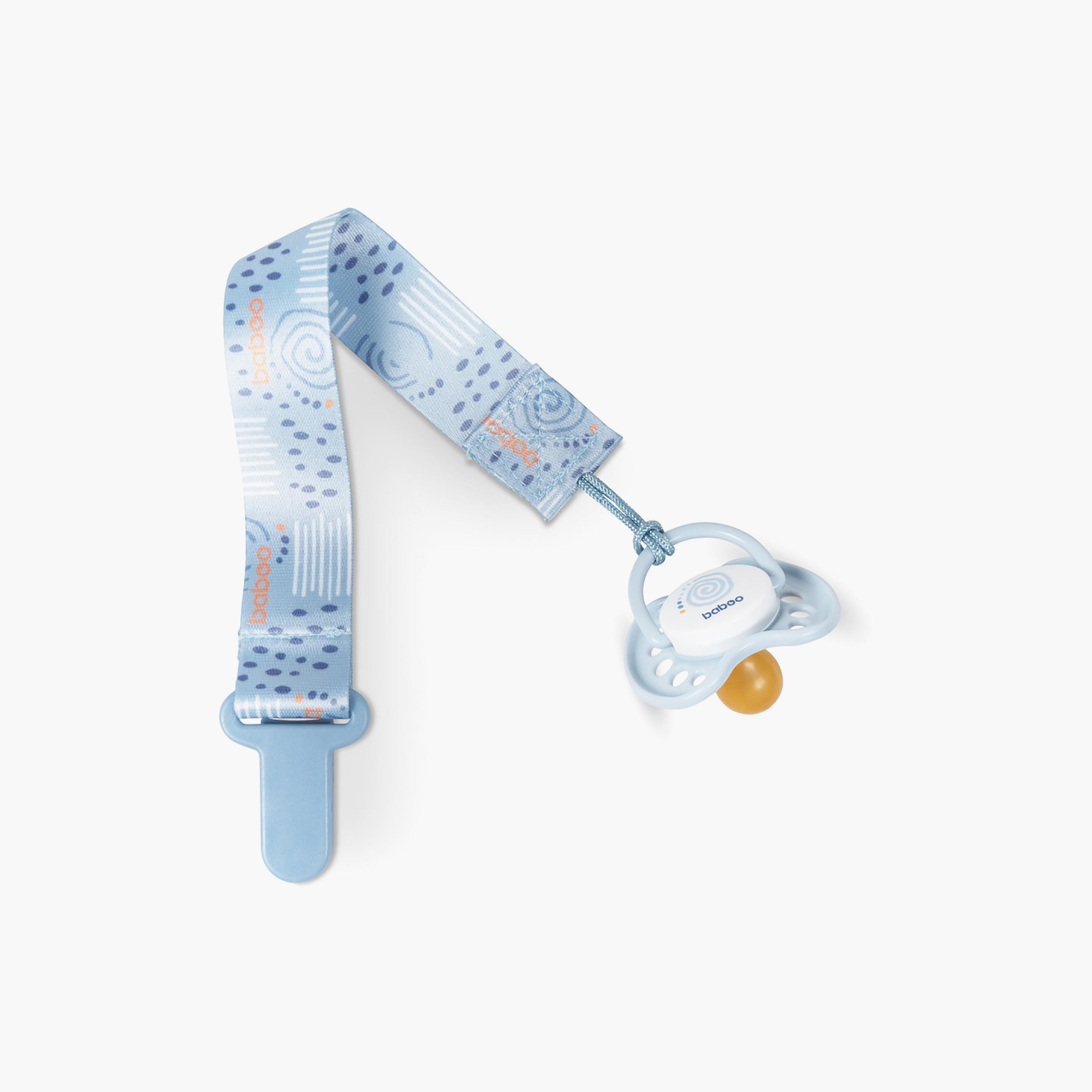 مشبك لهاية قماشية - أزرق ضبابي -0 أشهر + من بابو-baby-feeding-pacifiers-image-1
