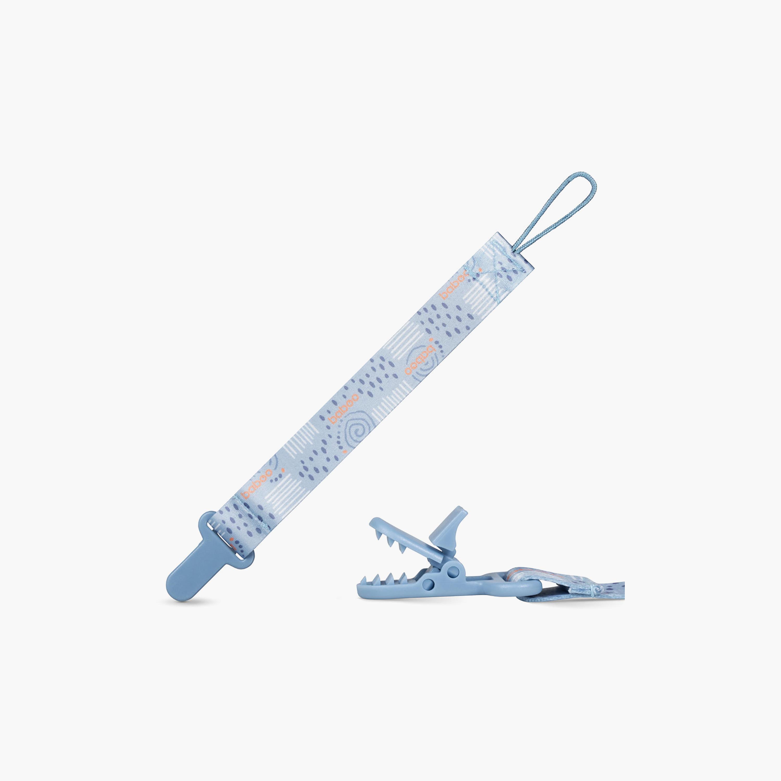 مشبك لهاية قماشية - أزرق ضبابي -0 أشهر + من بابو-baby-feeding-pacifiers-image-2
