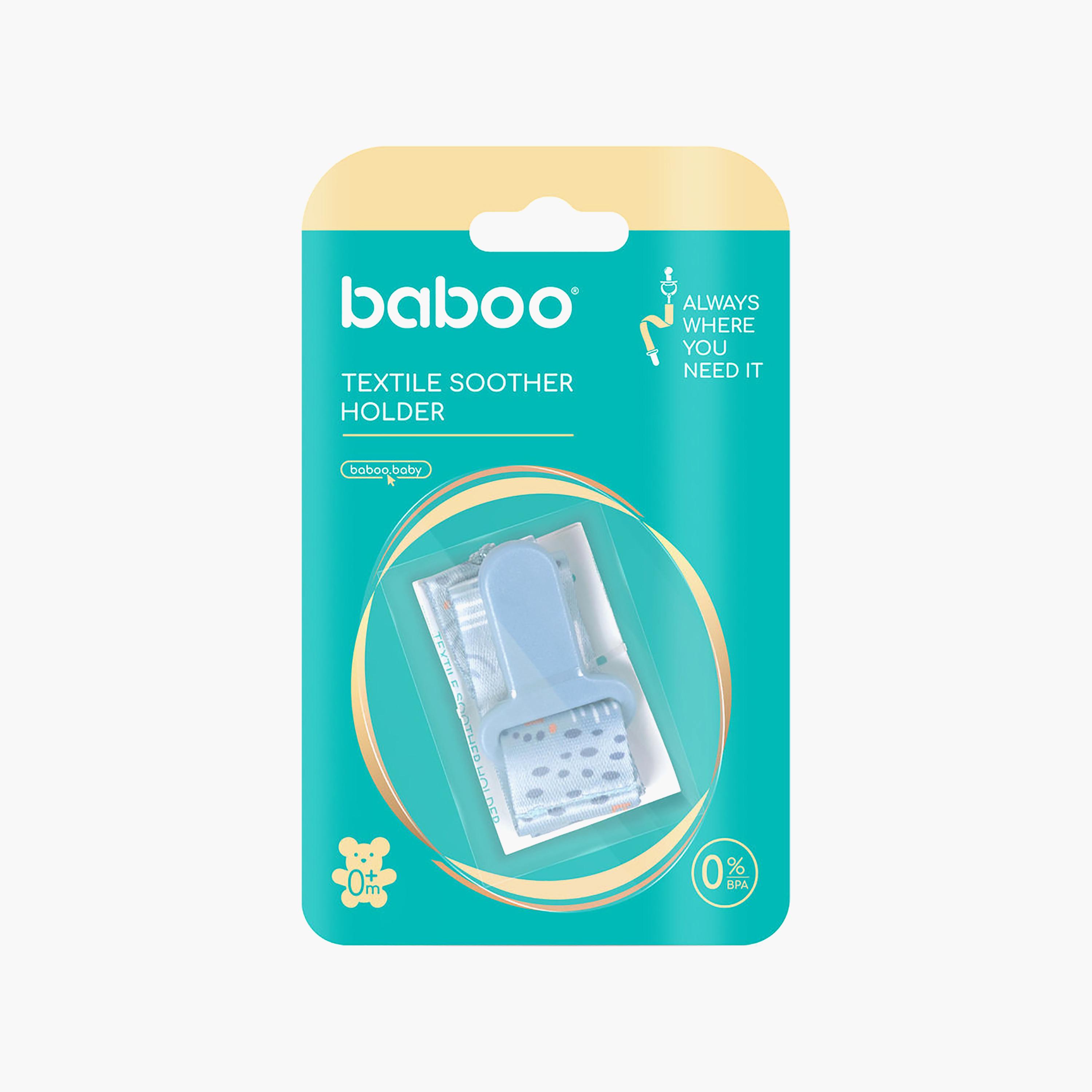 مشبك لهاية قماشية - أزرق ضبابي -0 أشهر + من بابو-baby-feeding-pacifiers-image-4