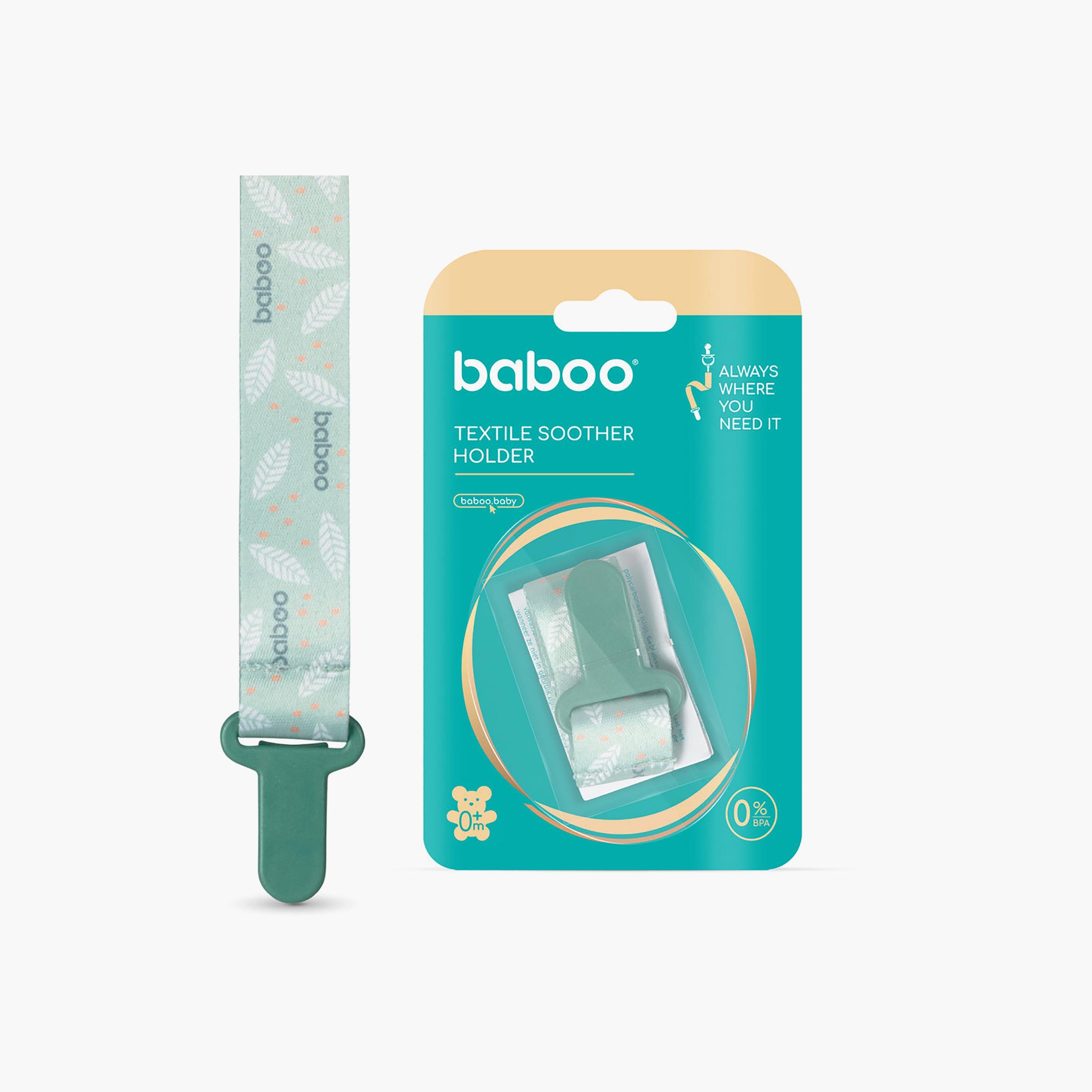 Baboo Textile Pacifier Clip - Peachy Keen - 0 Months+-baby-feeding-pacifiers-image-3
