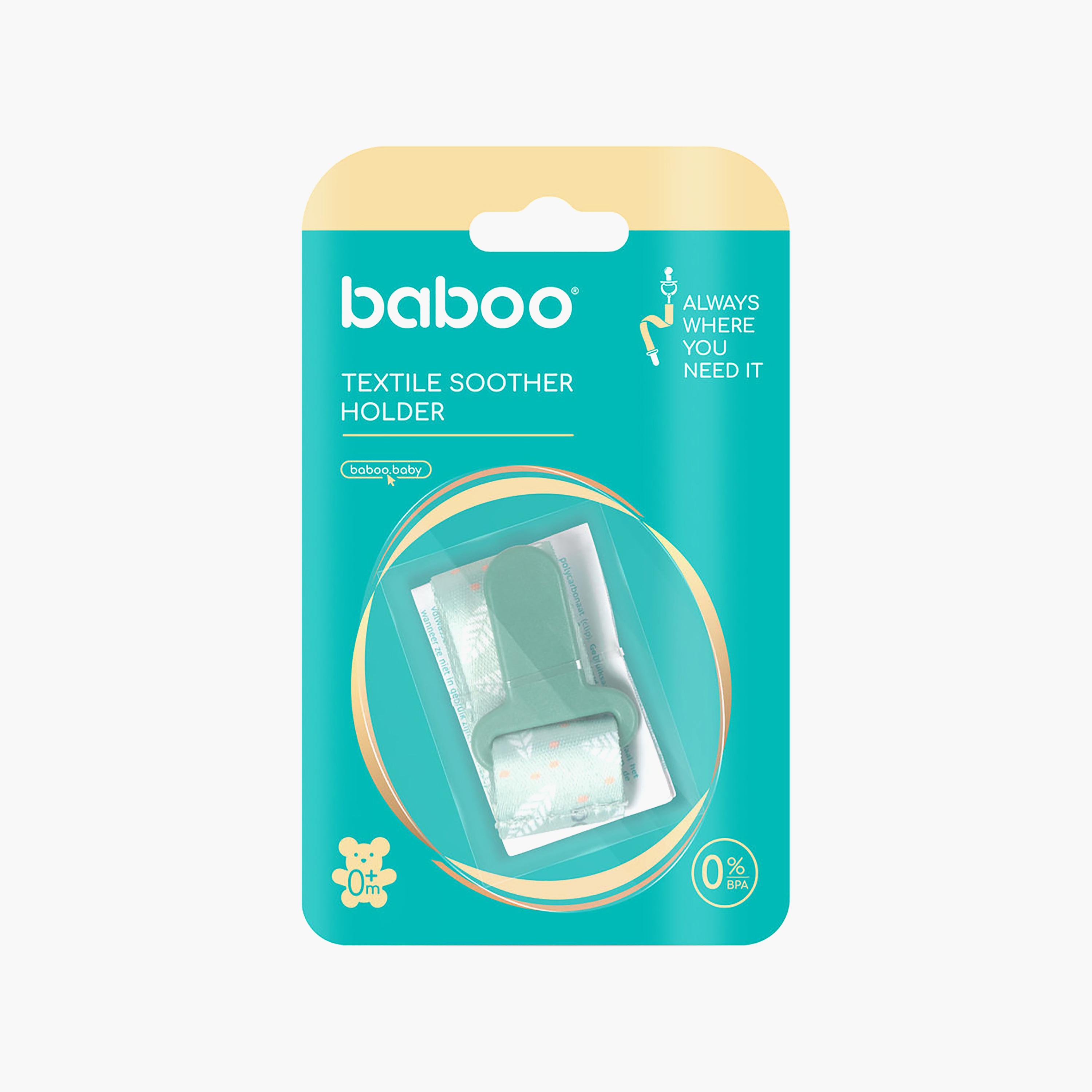 Baboo Textile Pacifier Clip - Peachy Keen - 0 Months+-baby-feeding-pacifiers-image-4