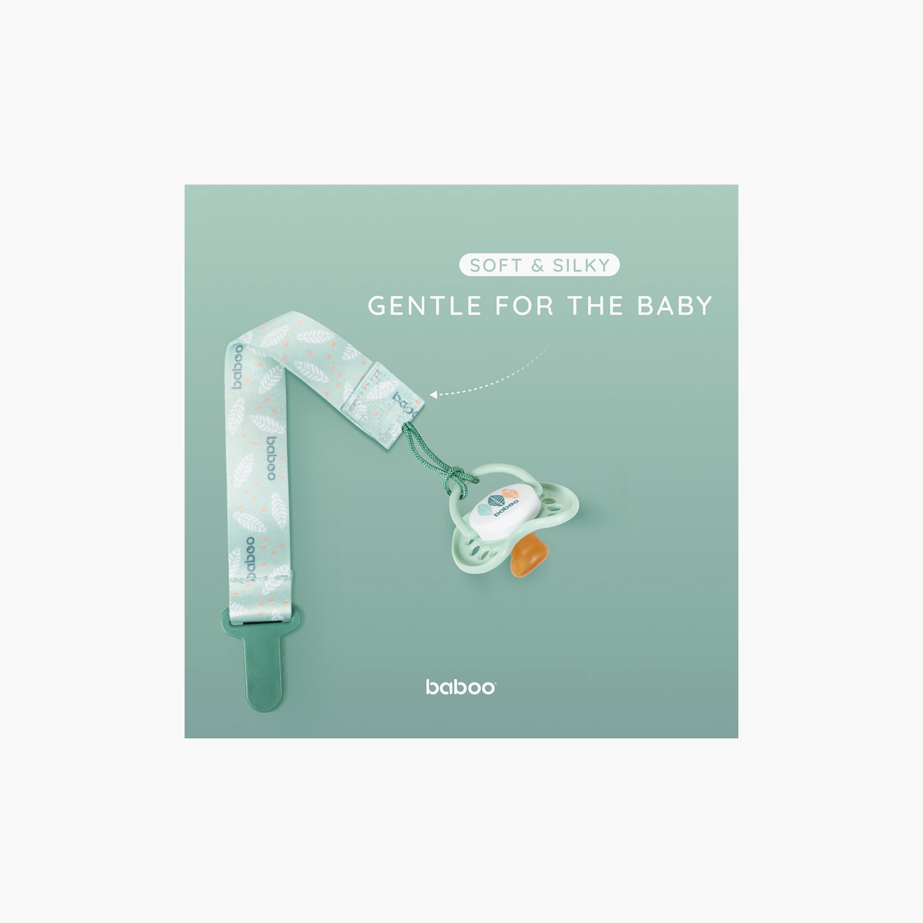 Baboo Textile Pacifier Clip - Peachy Keen - 0 Months+-baby-feeding-pacifiers-image-7