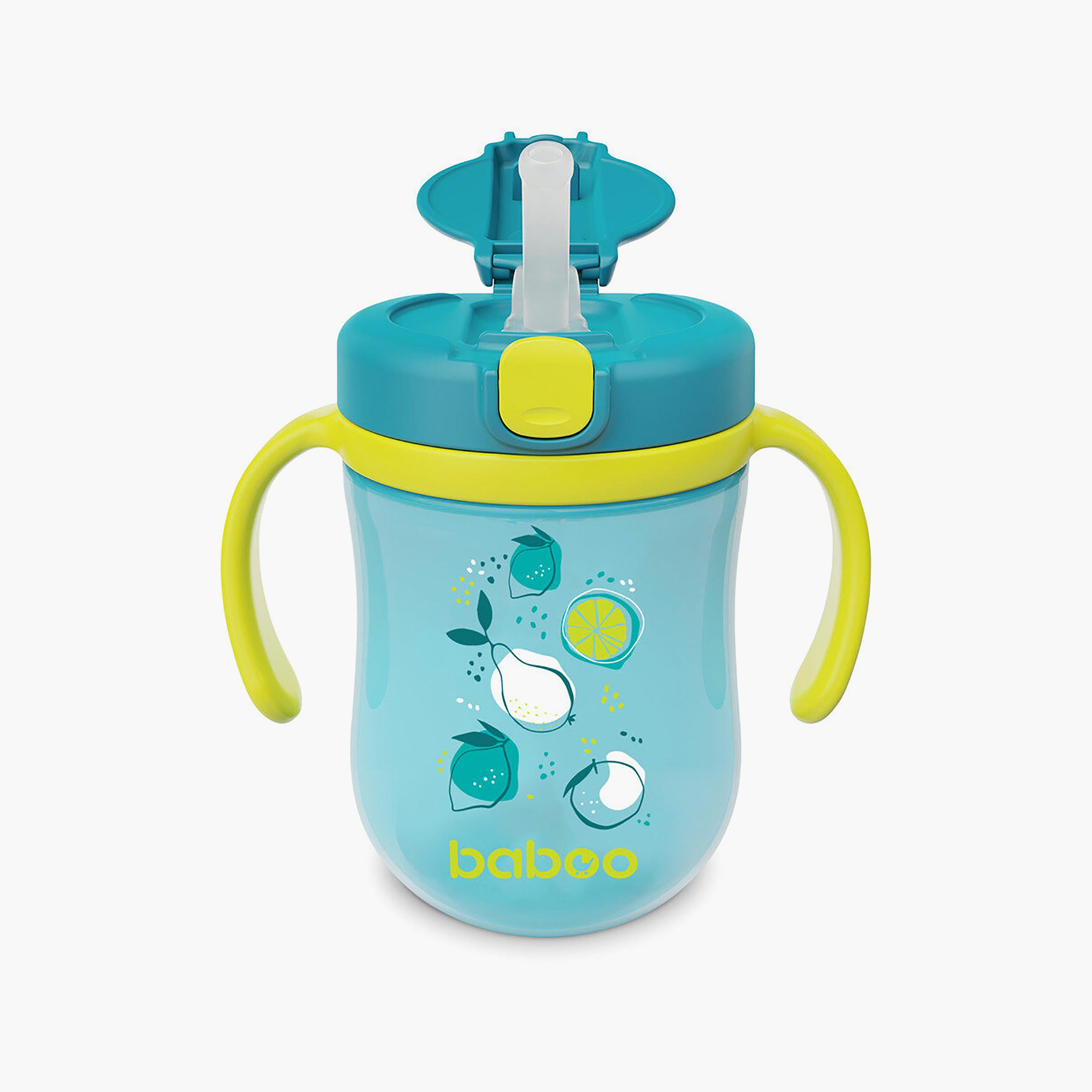 Baboo Sippy Cup with Silicone Straw & Weighted Ball - Lagoon Fiesta - 300 ml - 9 Months+-baby-feeding-mealtimeessentials-image-1