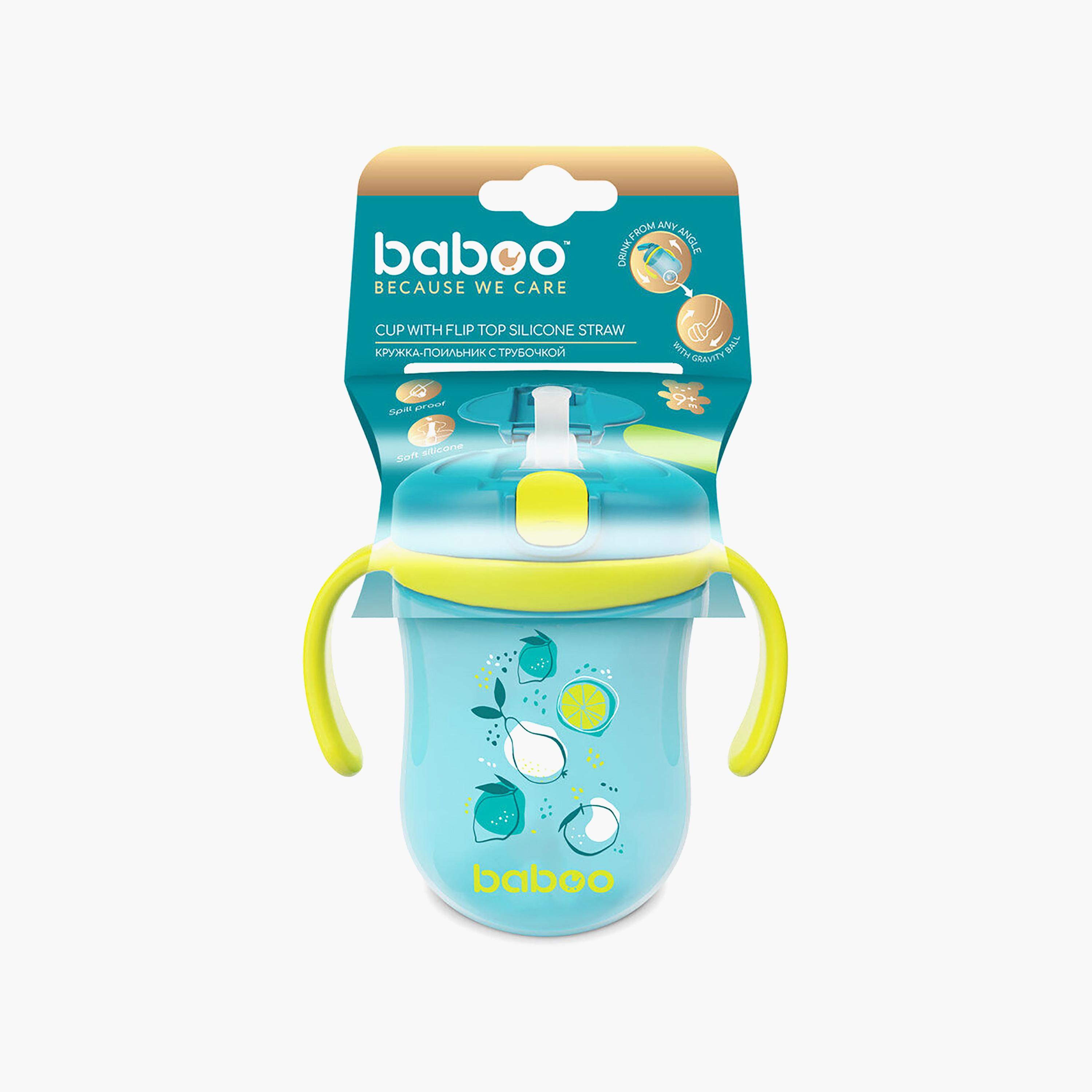 Baboo Sippy Cup with Silicone Straw & Weighted Ball - Lagoon Fiesta - 300 ml - 9 Months+-baby-feeding-mealtimeessentials-image-4