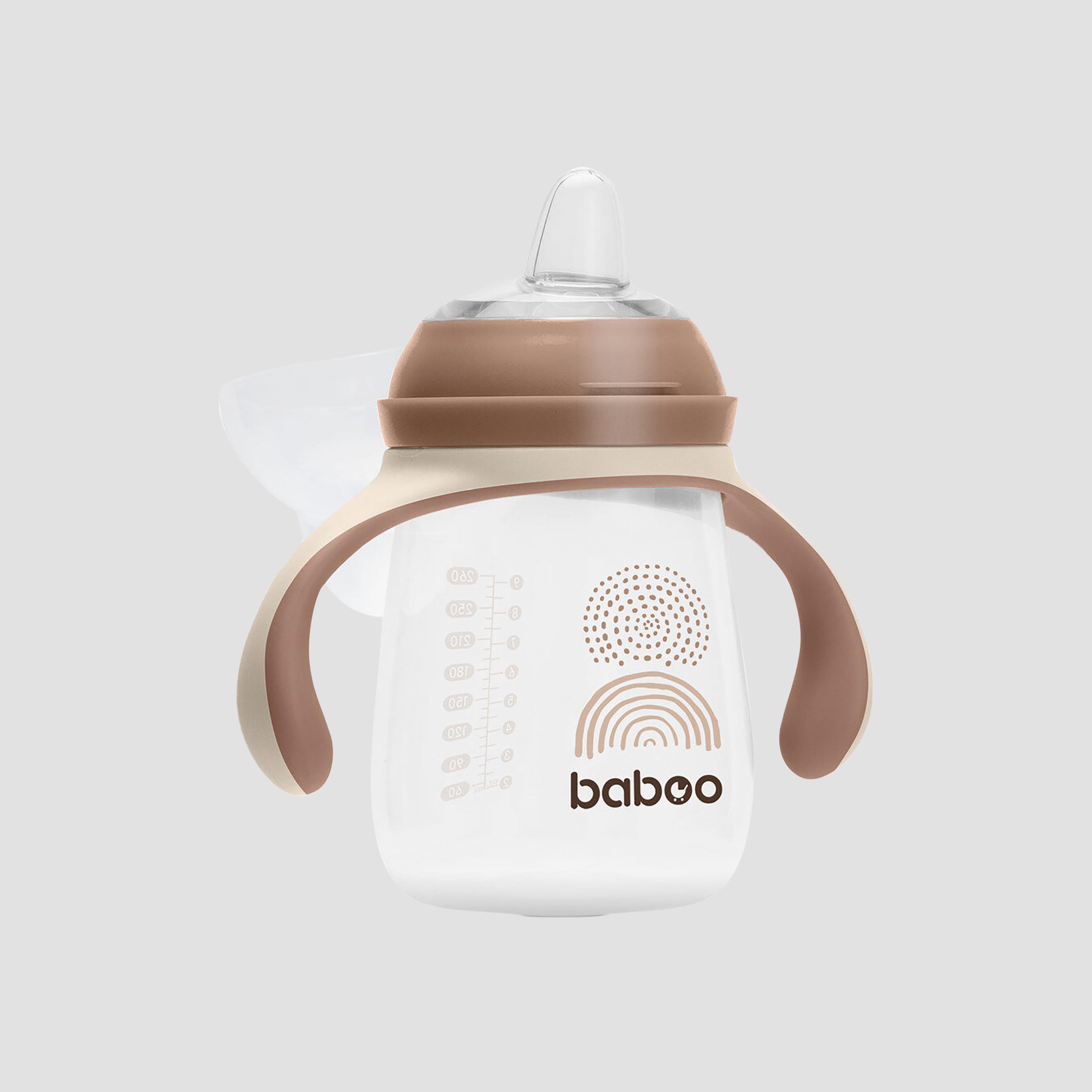 كوب شرب للأطفال بفوهة سيليكون - أو ناتورال - 260 مل -6 أشهر + من بابو-baby-feeding-mealtimeessentials-image-1